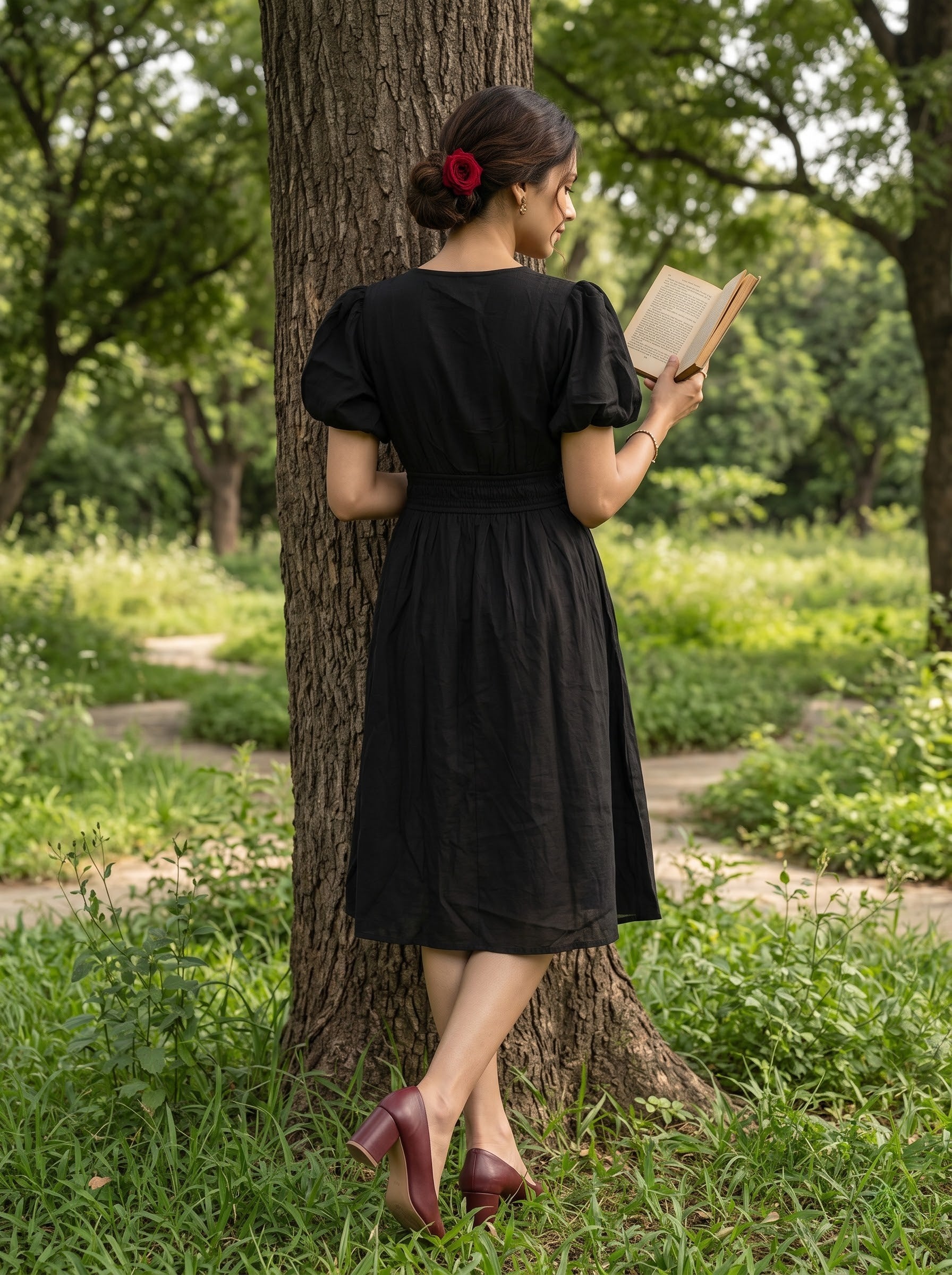 Women's Polyester Blend Black color Regular Fit Dresses
