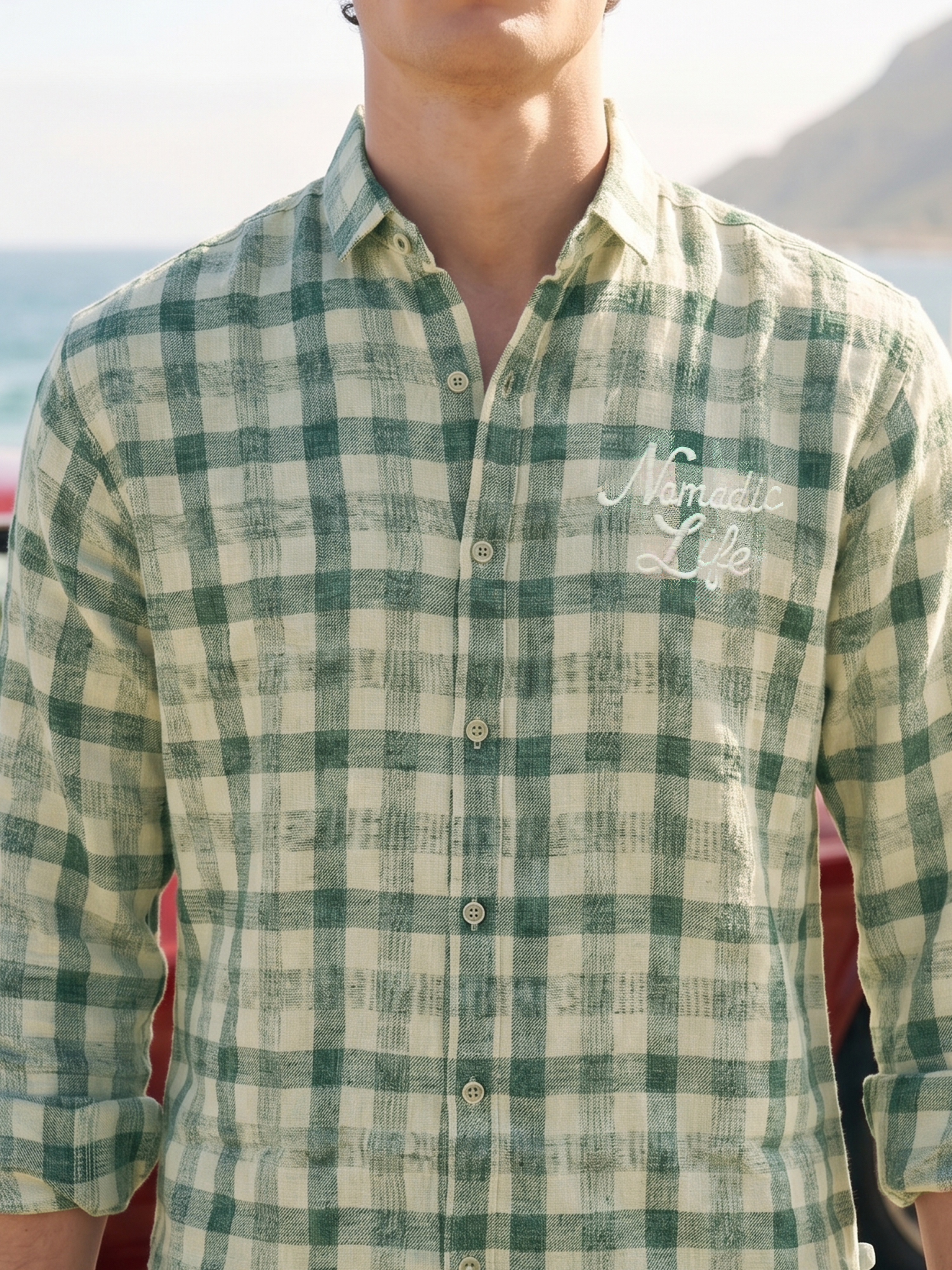 Men's Forest Green Checks Relaxed Fit Full Sleeve Shirt