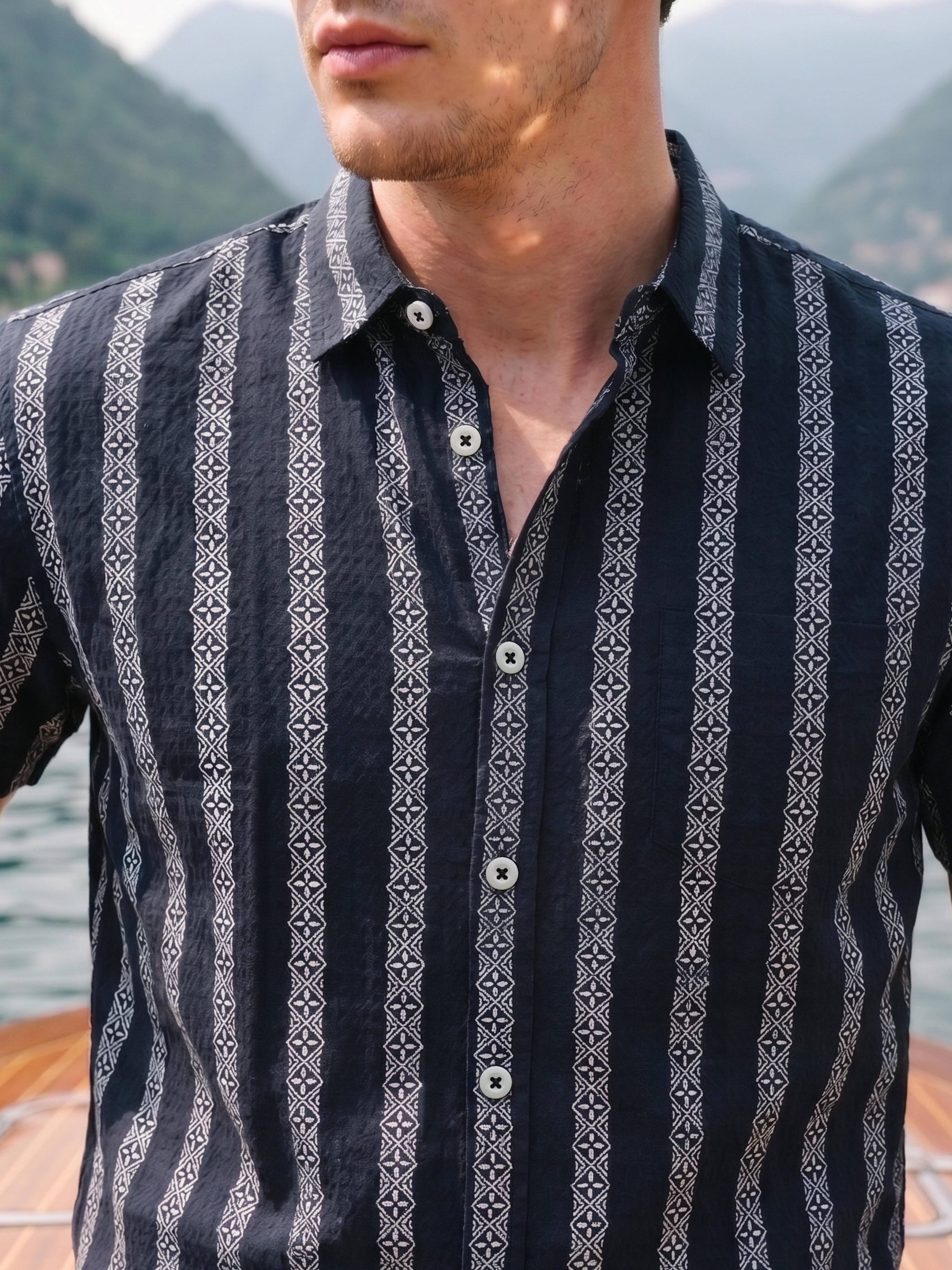 Men's Led Dobby Prints Regular Fit  Shirt