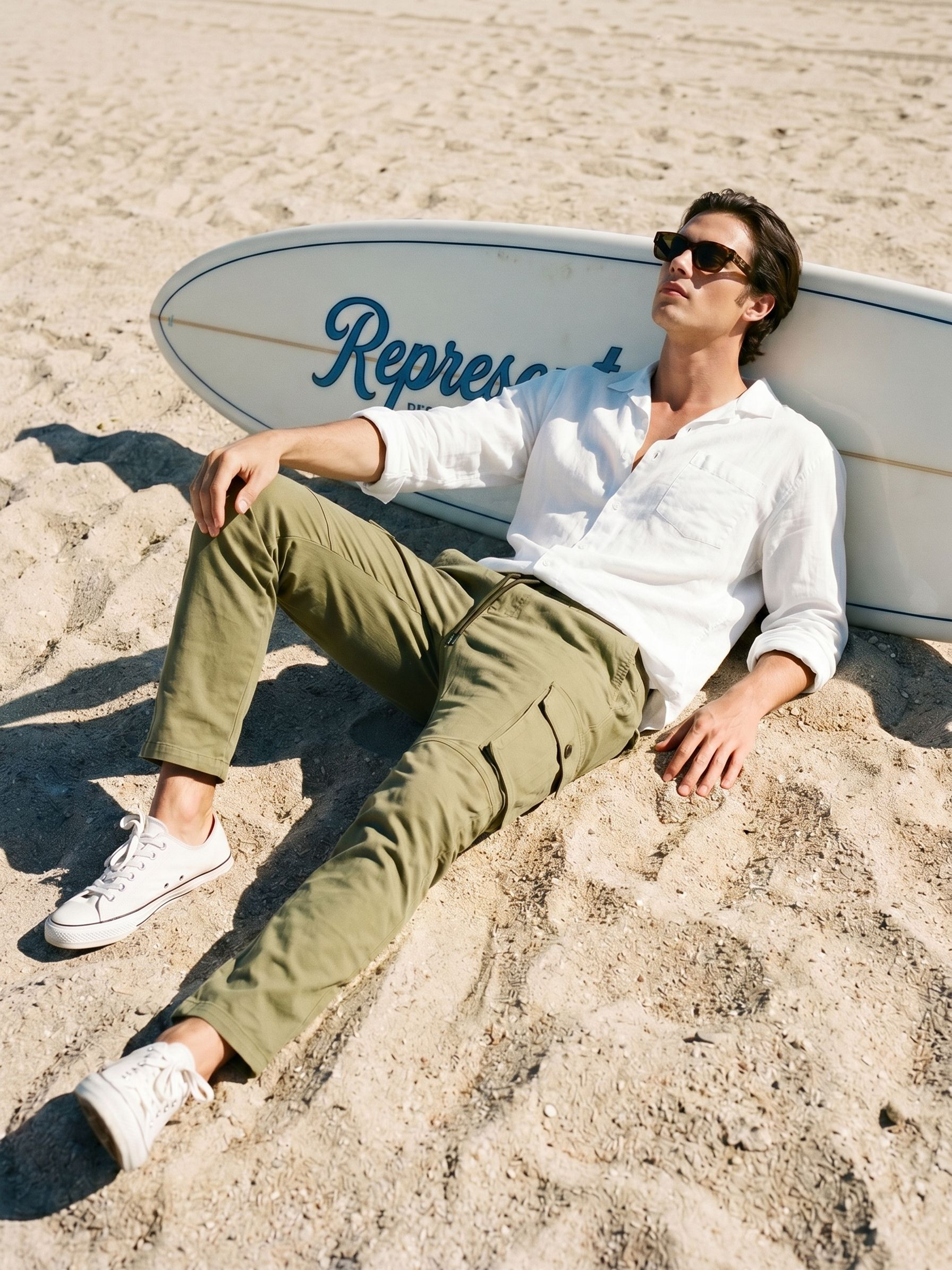 Men's Dark Khaki Cotton Cargos
