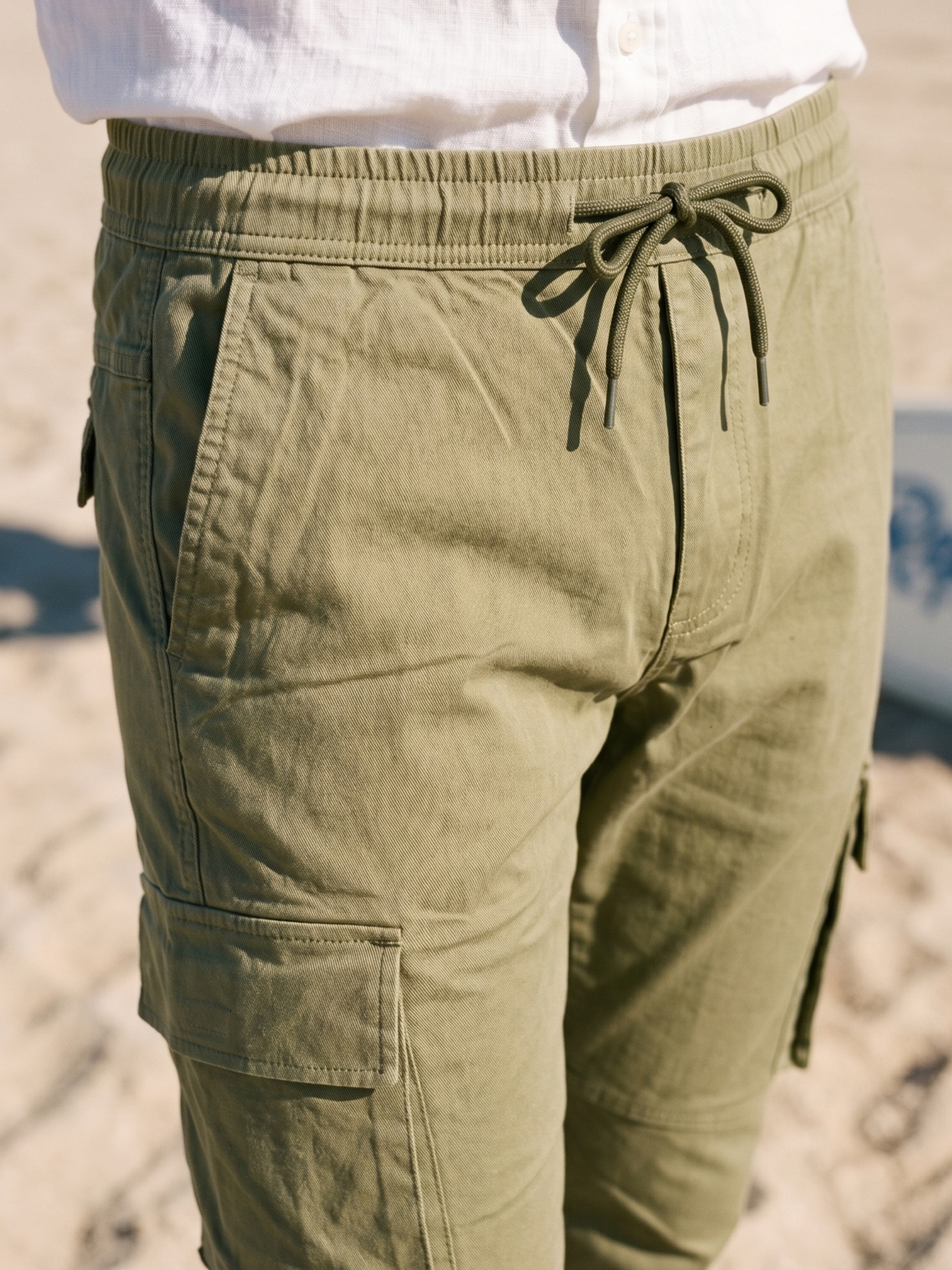 Men's Dark Khaki Cotton Cargos