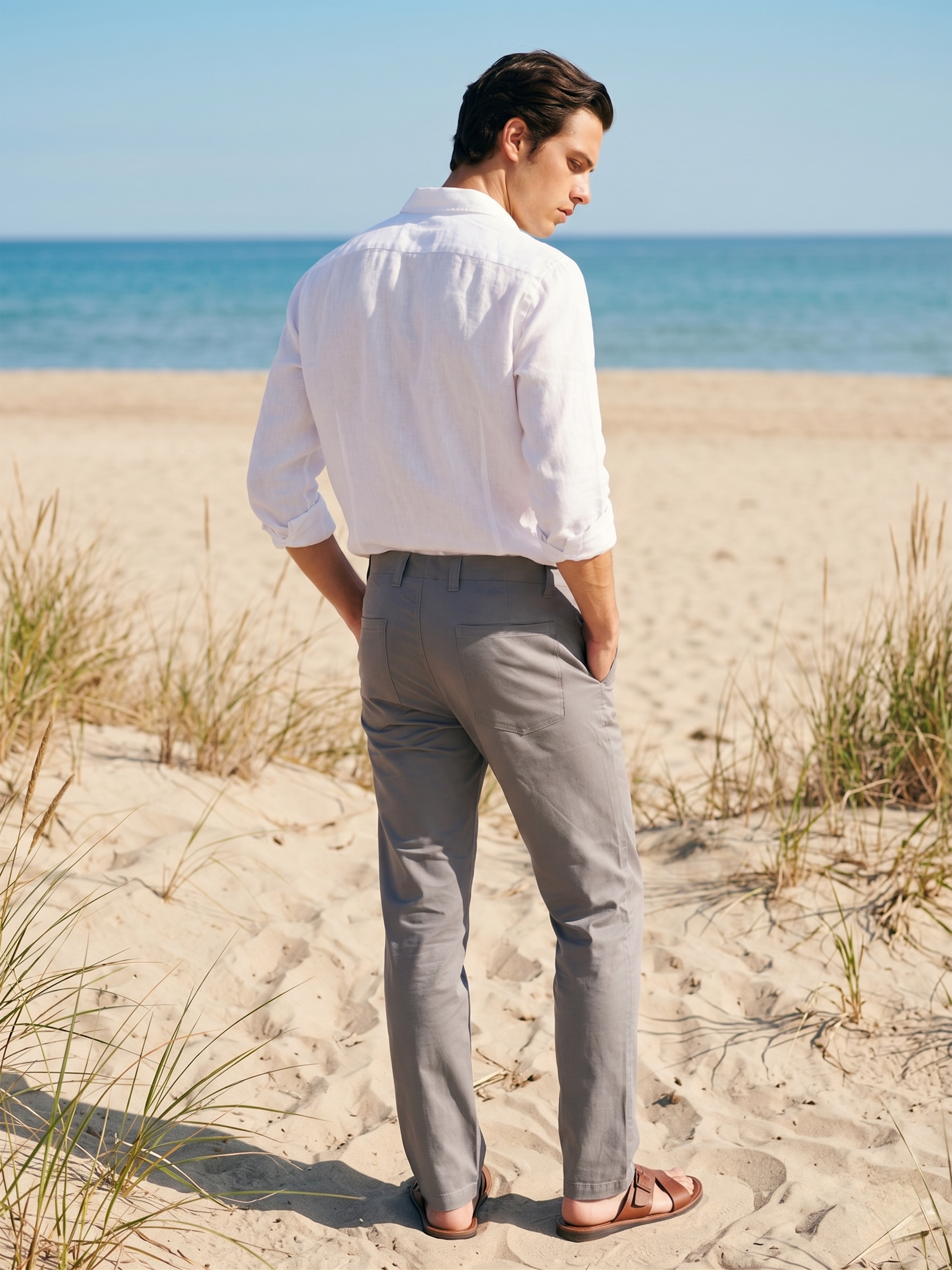 Men's Dark Grey Loose Fit Trouser