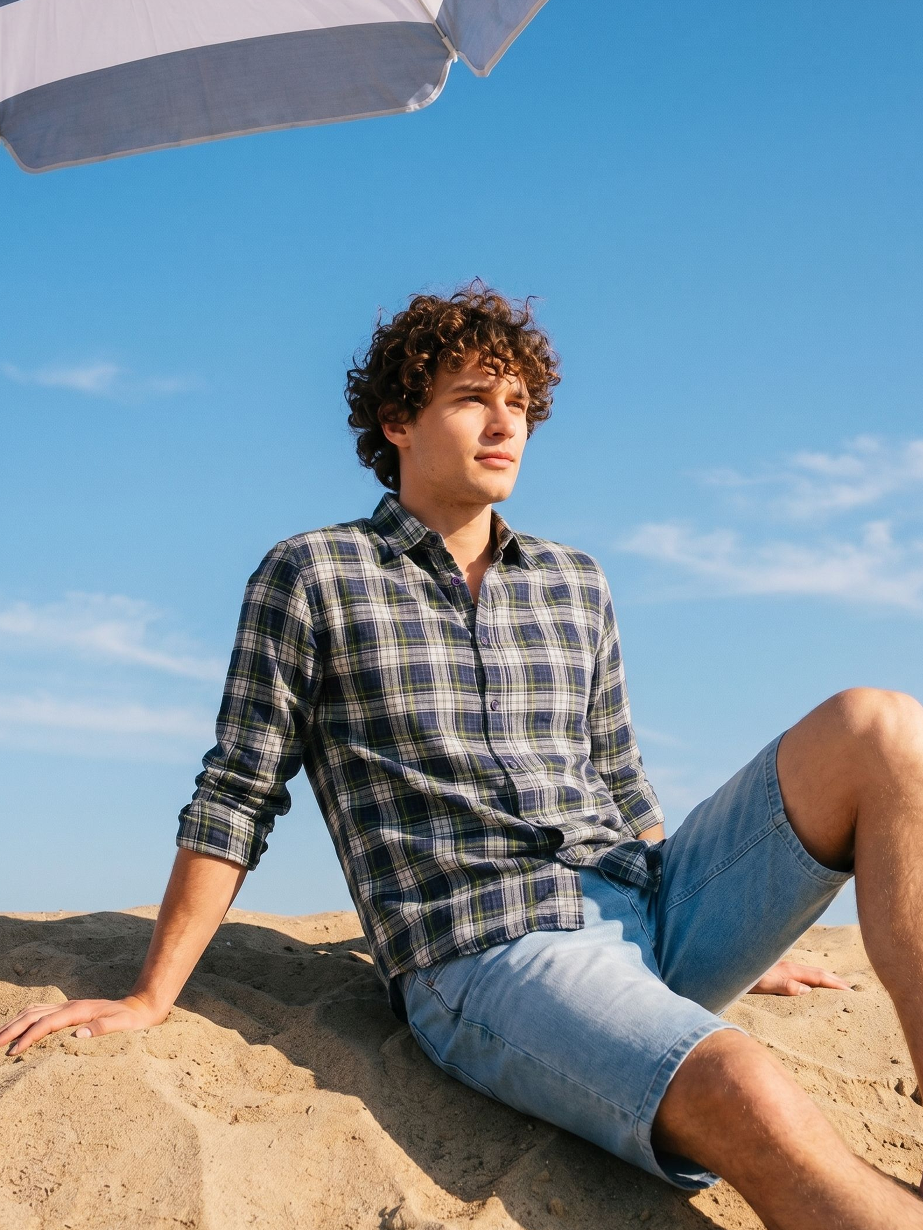 Men's Cotton Twill Blue Regular Collar Relaxed Fit Shirt