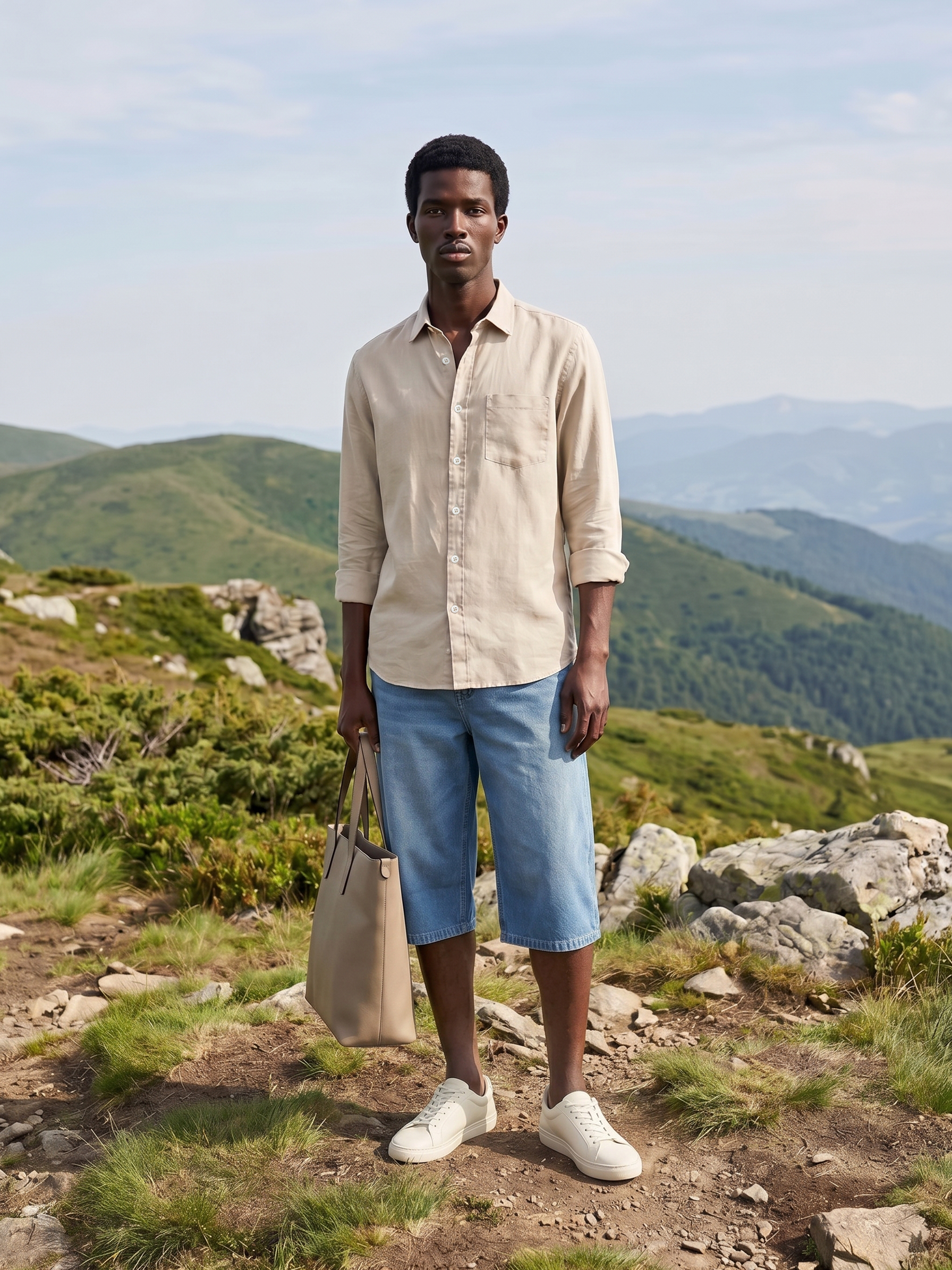 Men's Cotton Twill Off White Relaxed Fit Shirt
