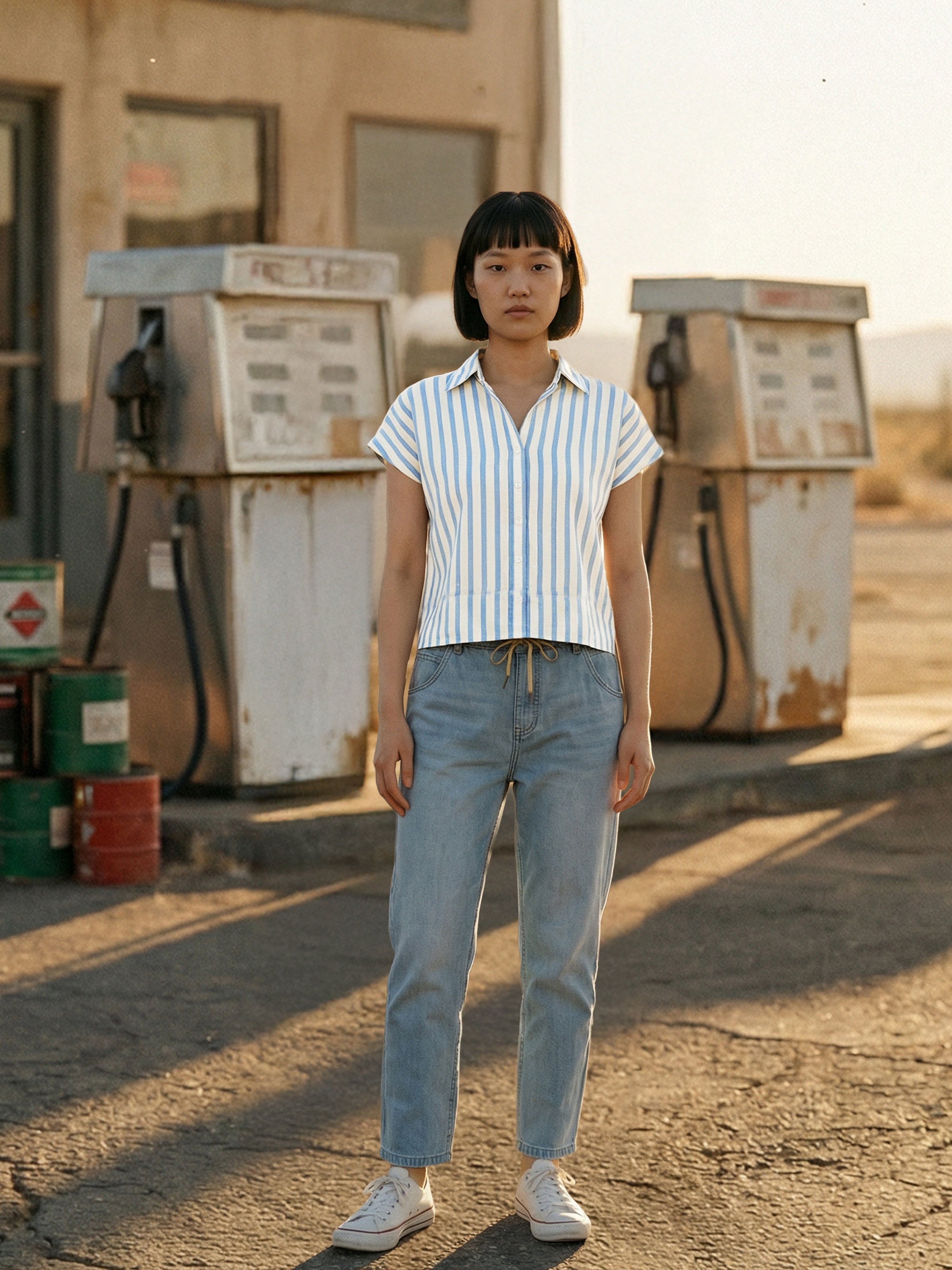 Women's White Imp Shirt with Round Neck