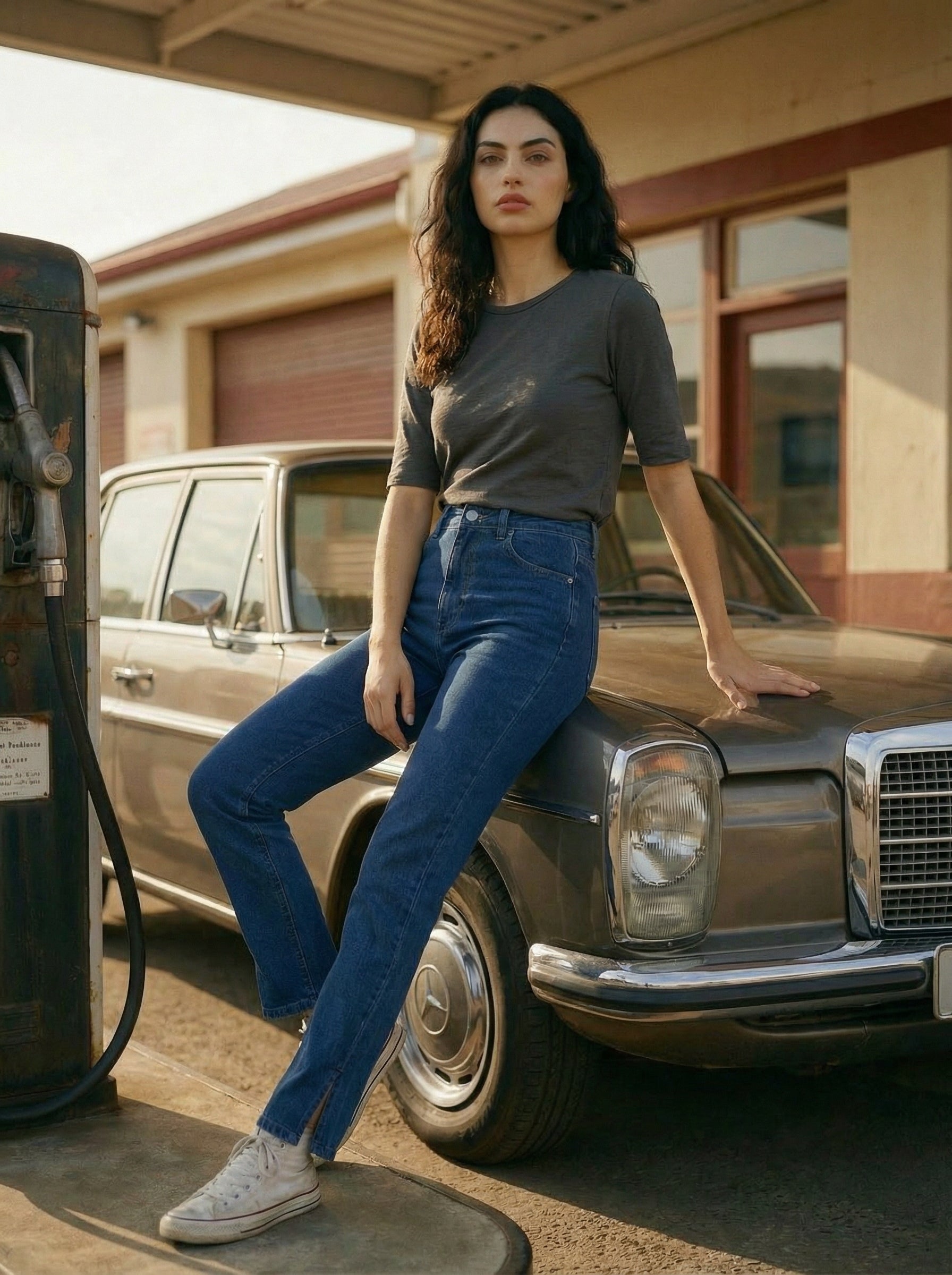 Women’s DX Wash Denim Mom Fit Jeans with PP Spray