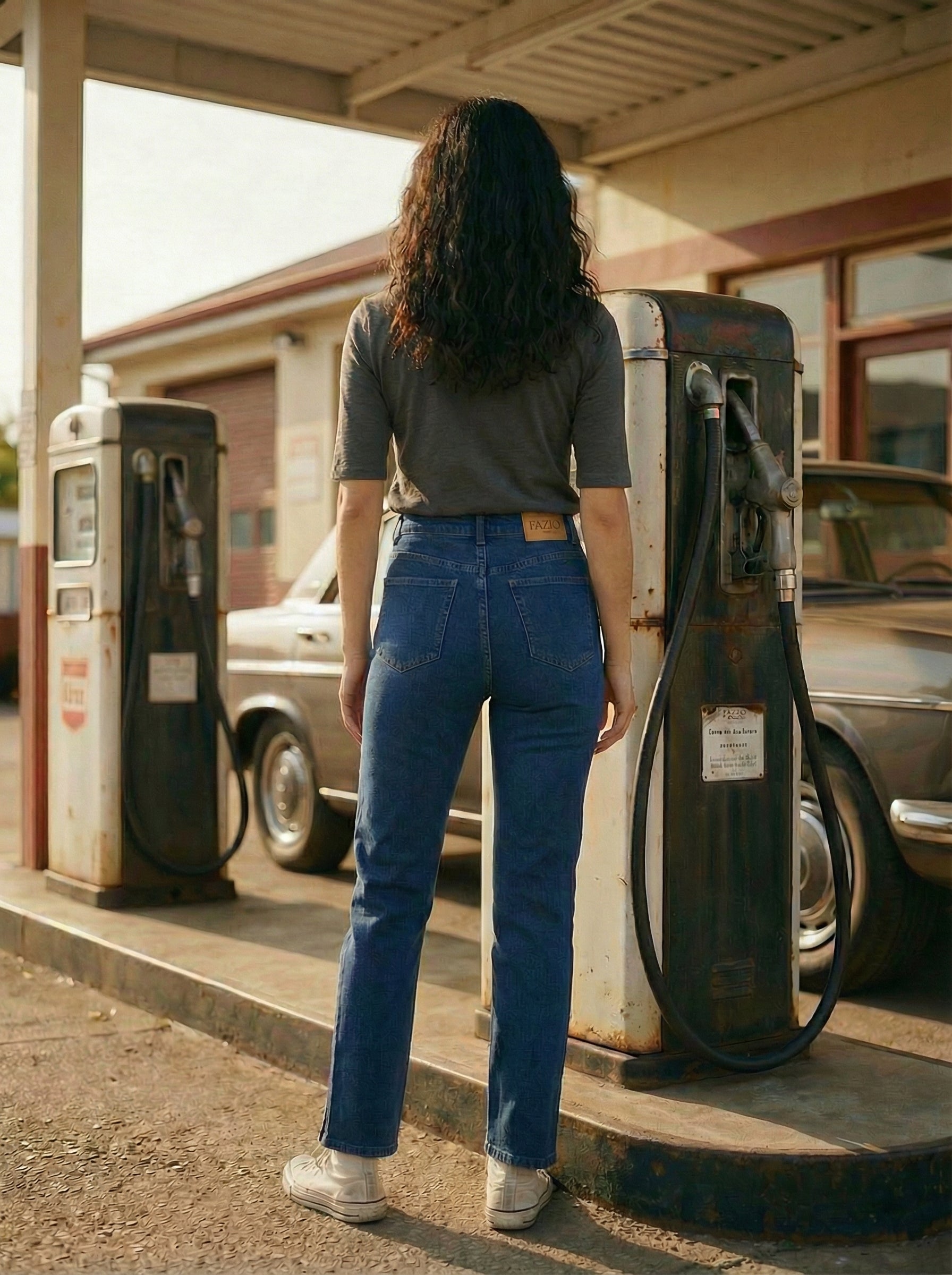 Women’s DX Wash Denim Mom Fit Jeans with PP Spray