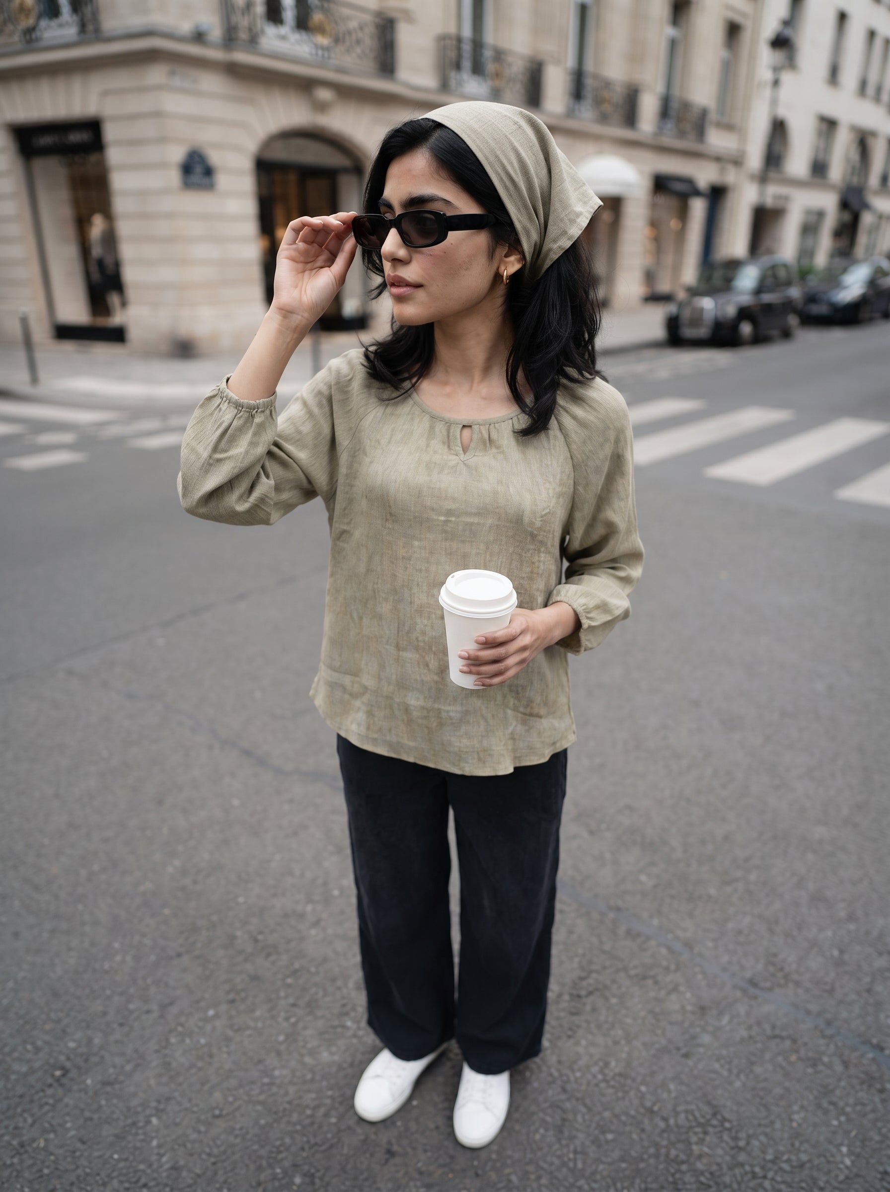 Women's Cotton Flex Green Regular Fit Top