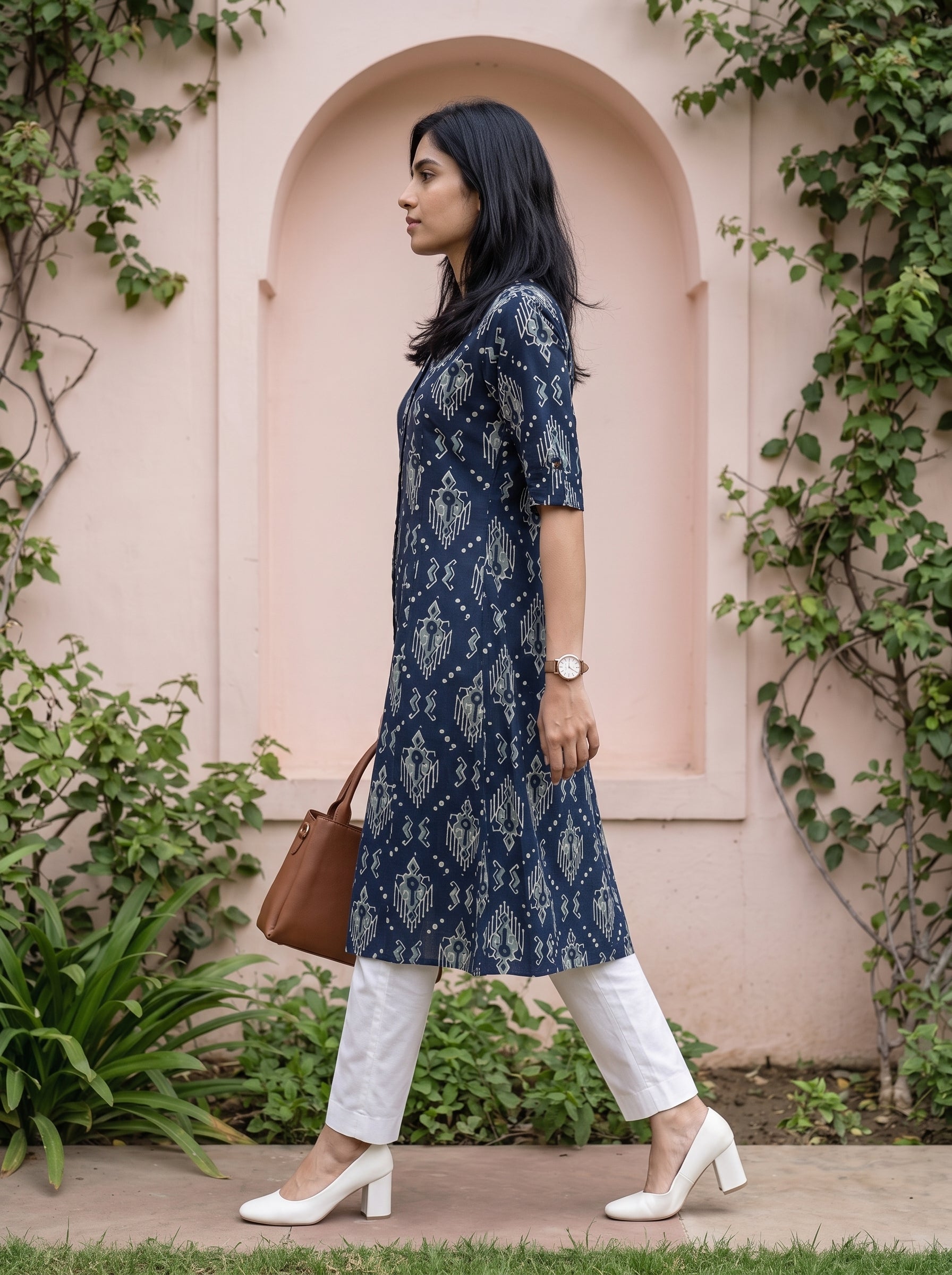 Women's Cotton Indigo Blue Aline Fit Kurti