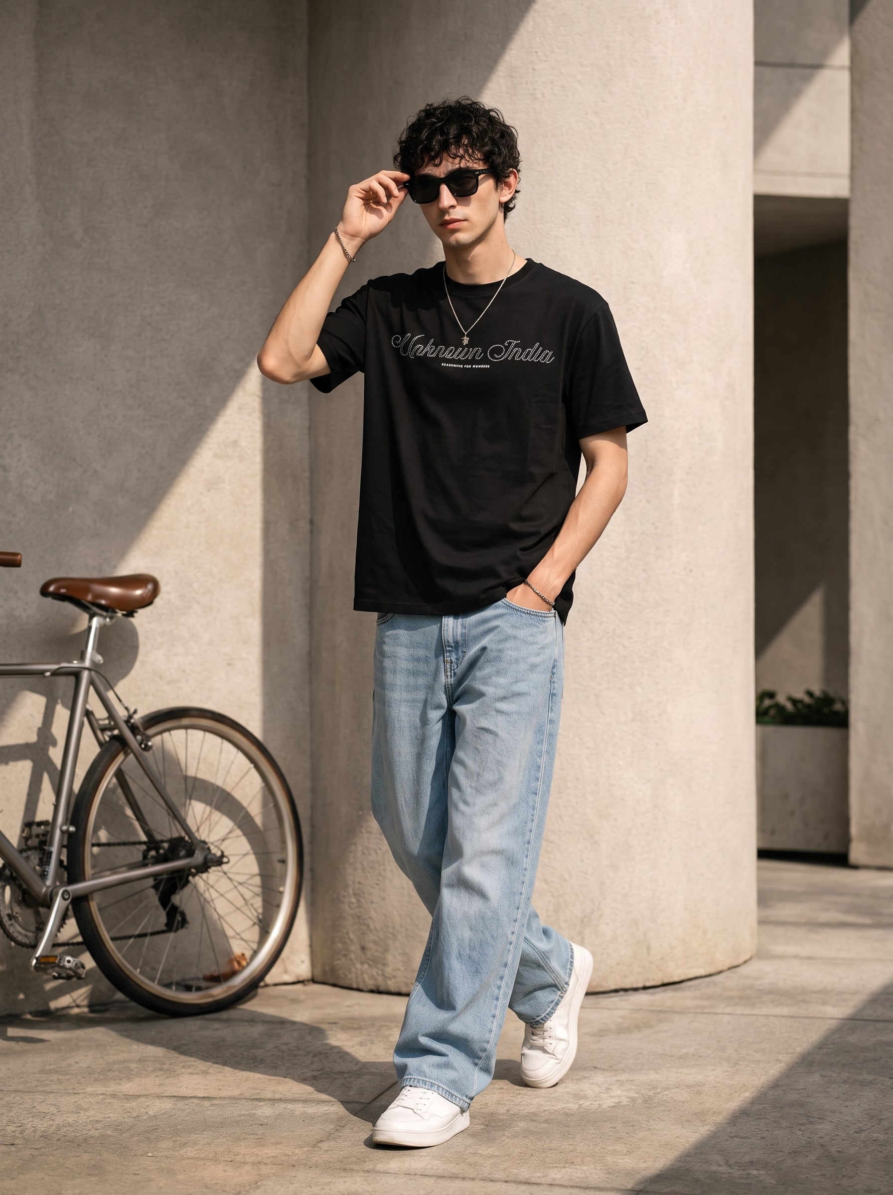 Men's Cotton Jersy 200 Gsm Black Relaxed Fit T Shirt