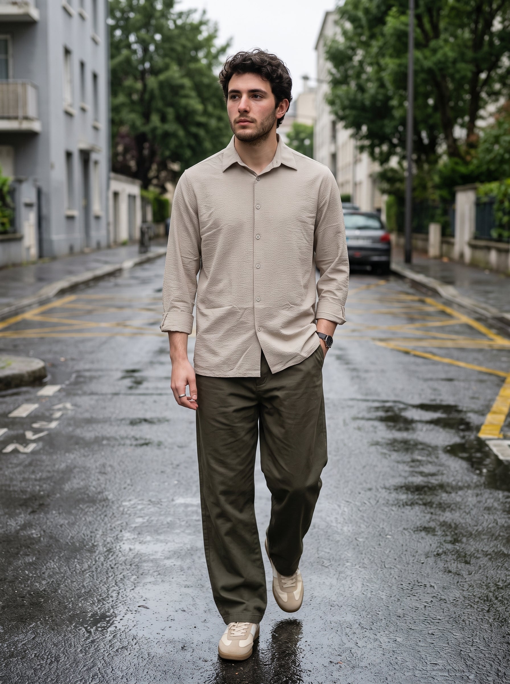 Men's Imported Bone Relaxed Fit Shirt