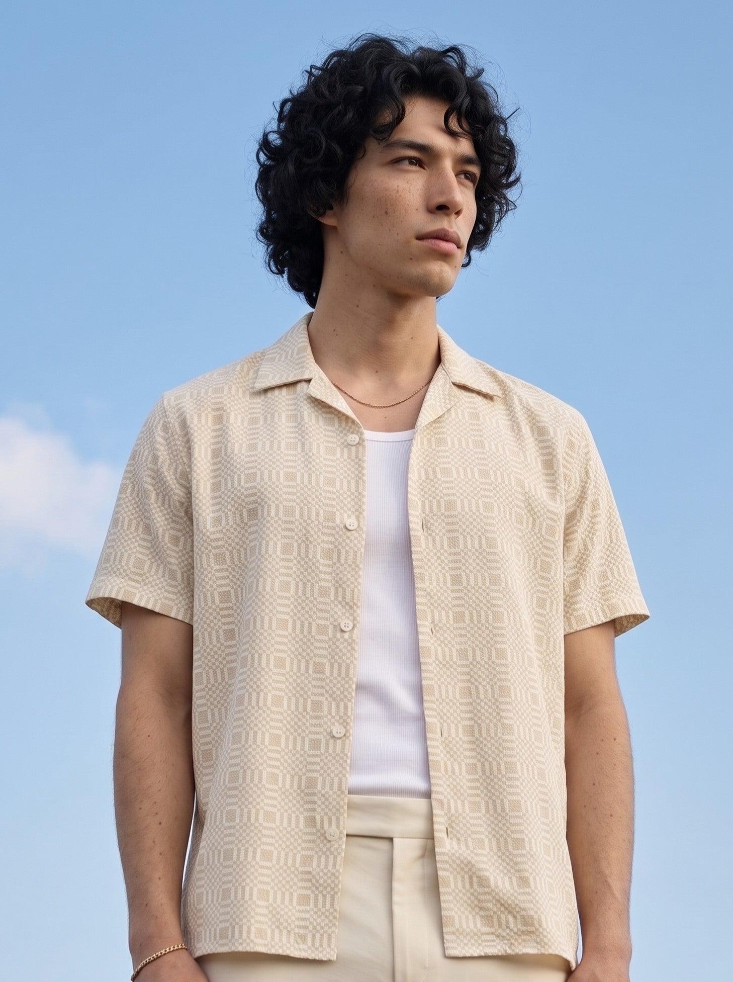 Men's Cotton Golden Yellow Relaxed Fit Shirt