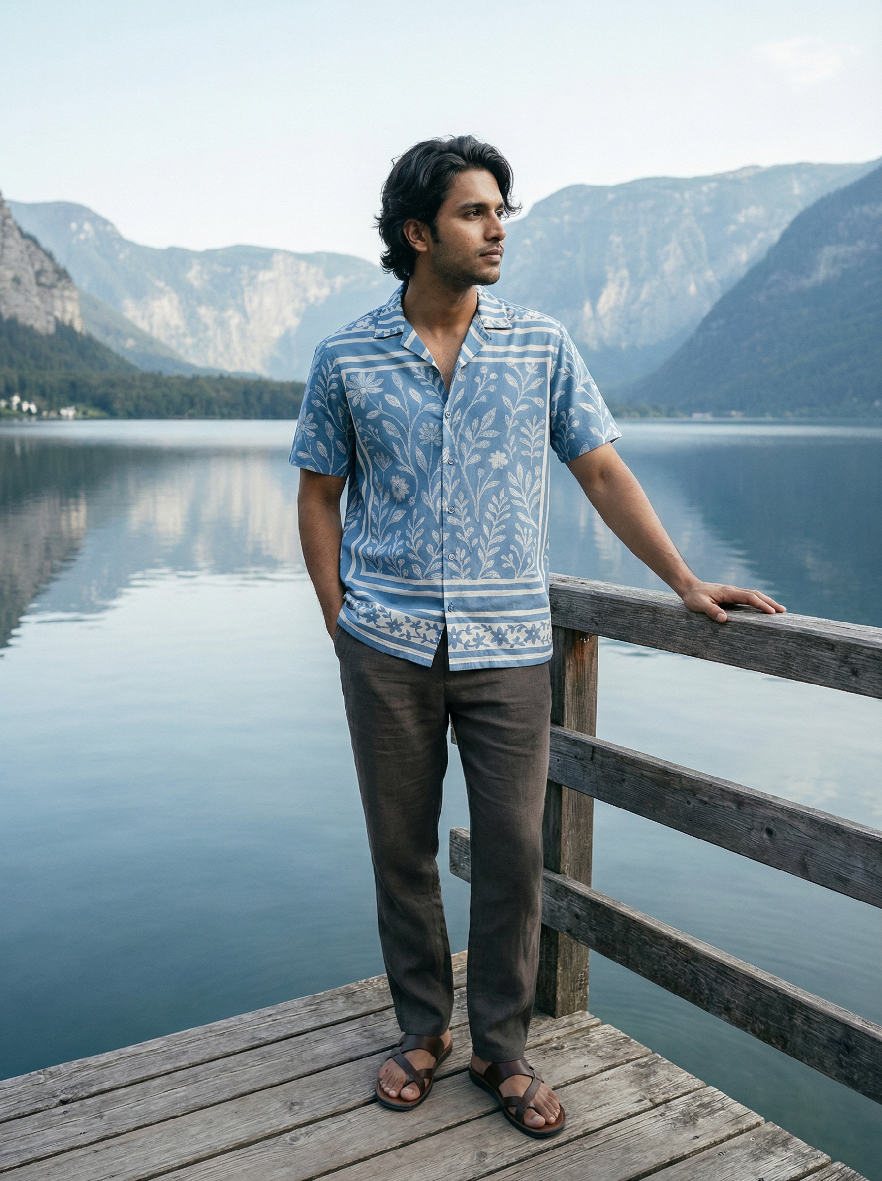 Men’s Multi-Colour Printed Poly-Cotton Knit Regular Fit Shirt