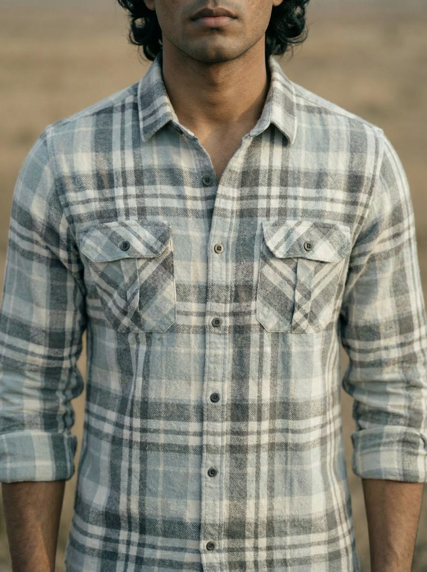 Men’s Regular Fit Cotton Check Shirt