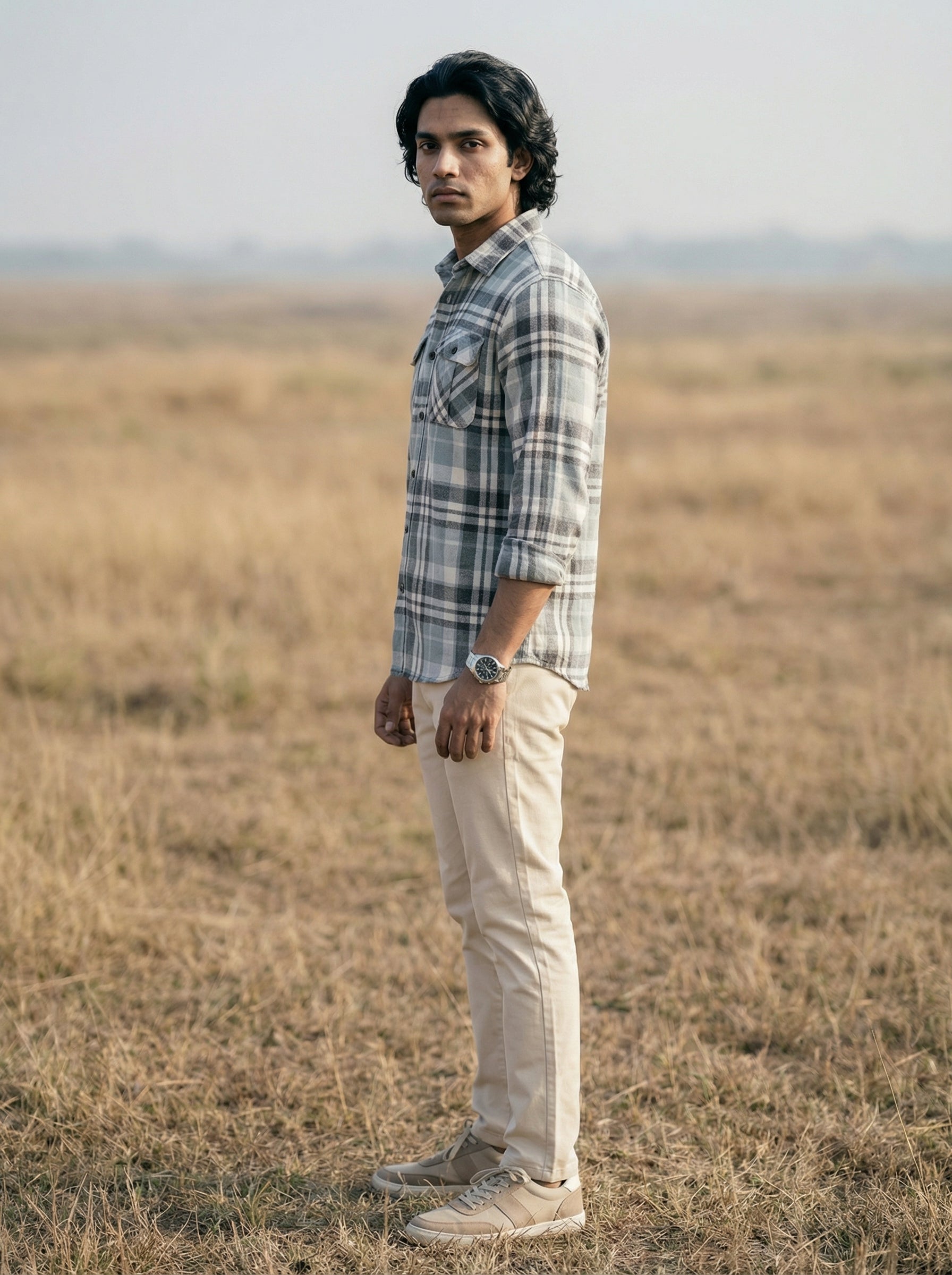 Men’s Regular Fit Cotton Check Shirt