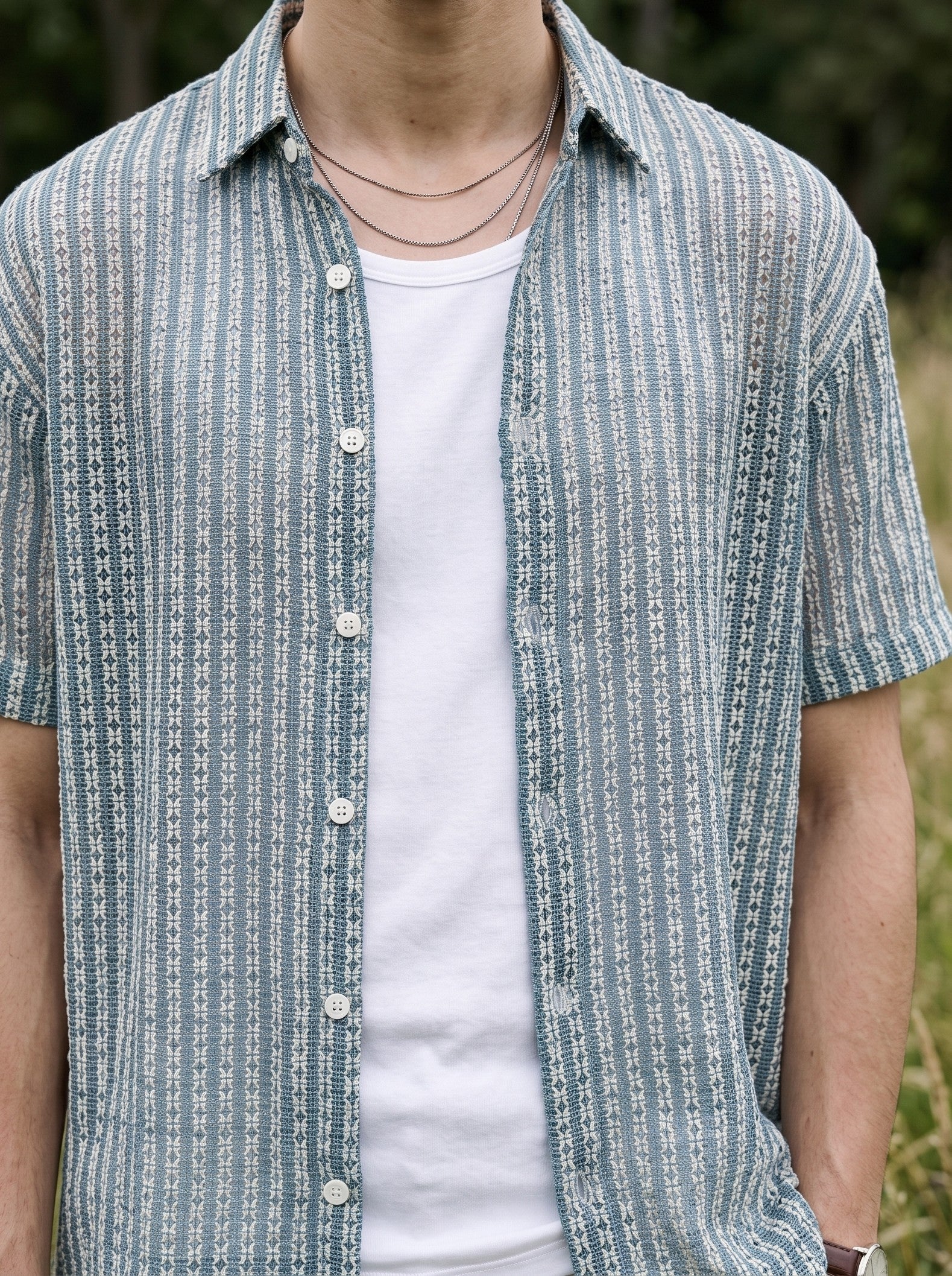 Men's Crochet Sky Relaxed Fit Shirt