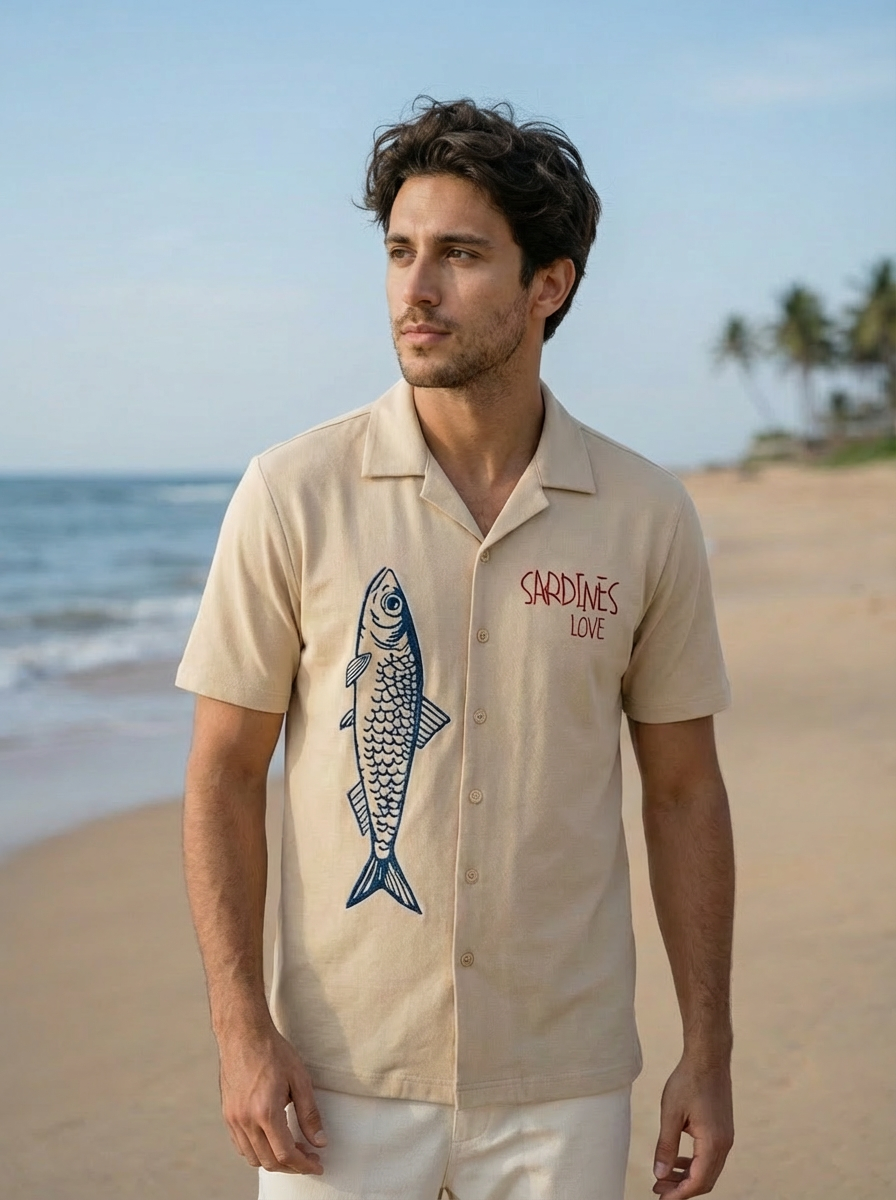 Multi Colour Regular Fit Shirt In Knit-poly Cotton