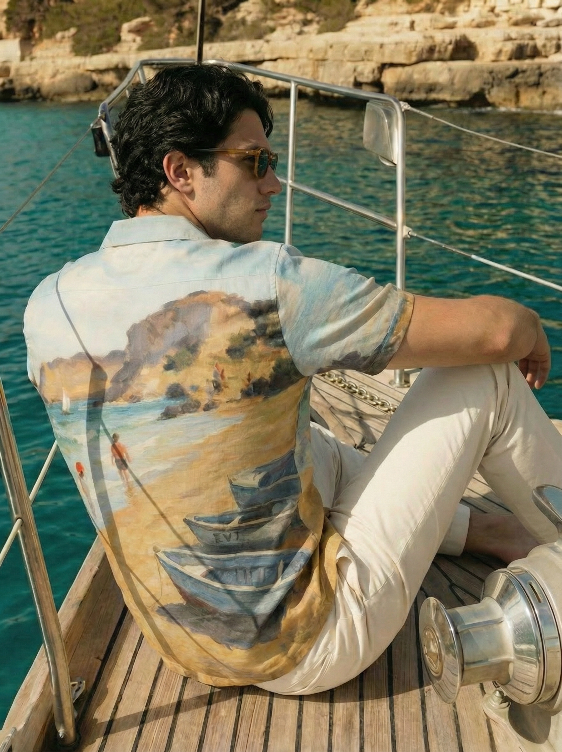 Multi Colour Regular Fit Shirt In Knit-poly Cotton