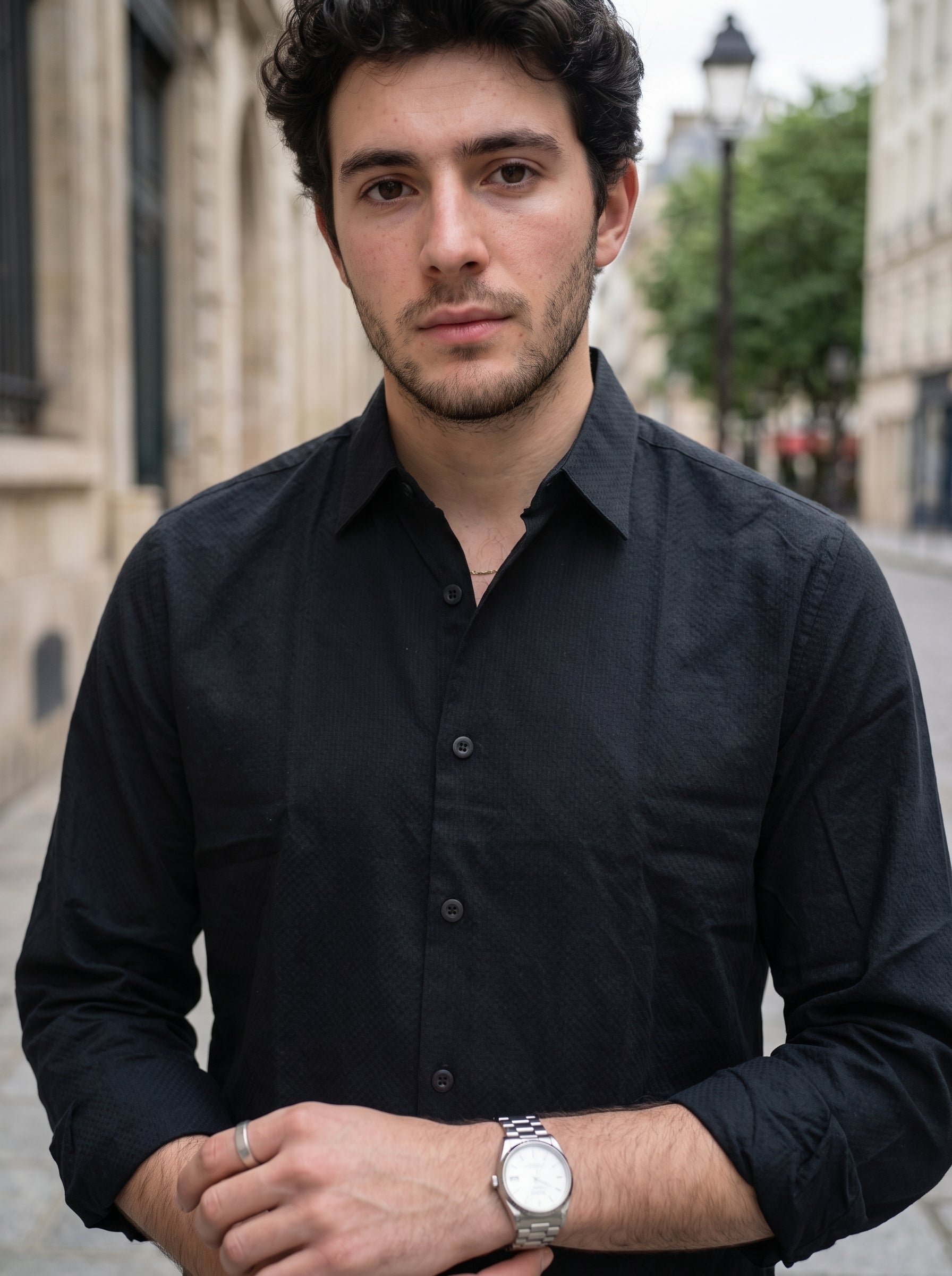Men's Imported Anthracite Regular Fit Shirt