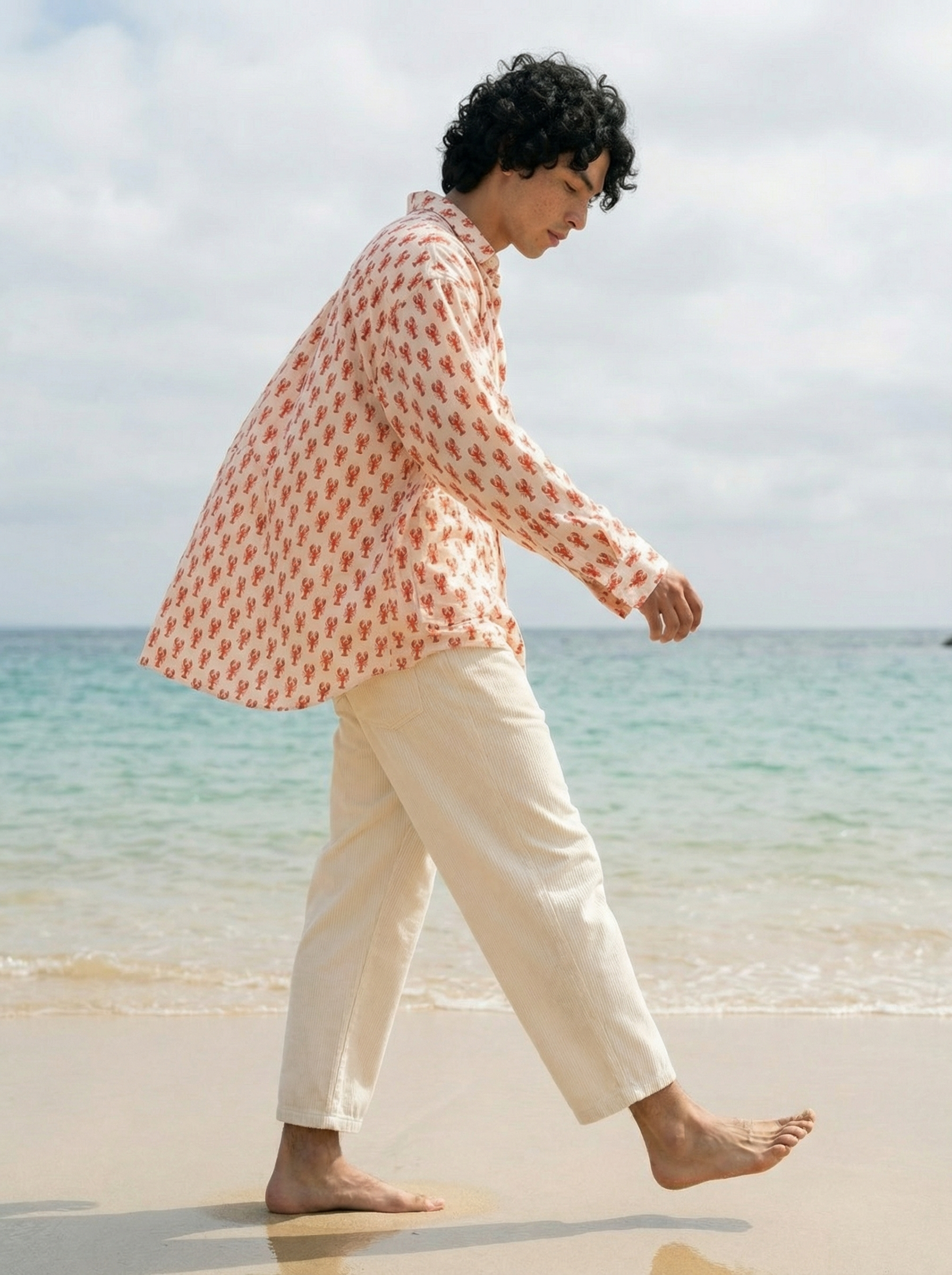 Multi Colour Oversized Fit Shirt In Knit-poly Cotton