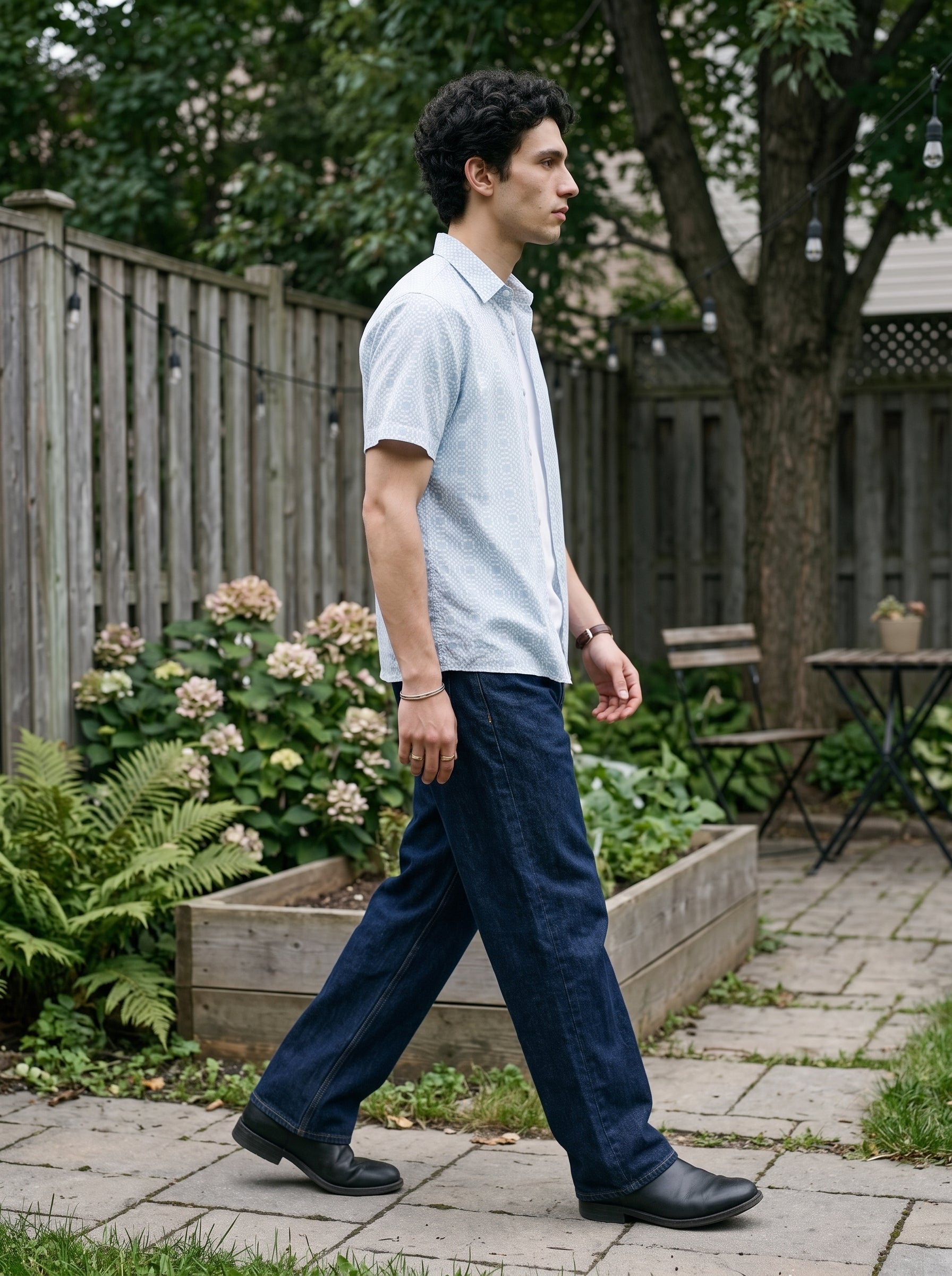 Men's Cotton Sky Blue Relaxed Fit Shirt