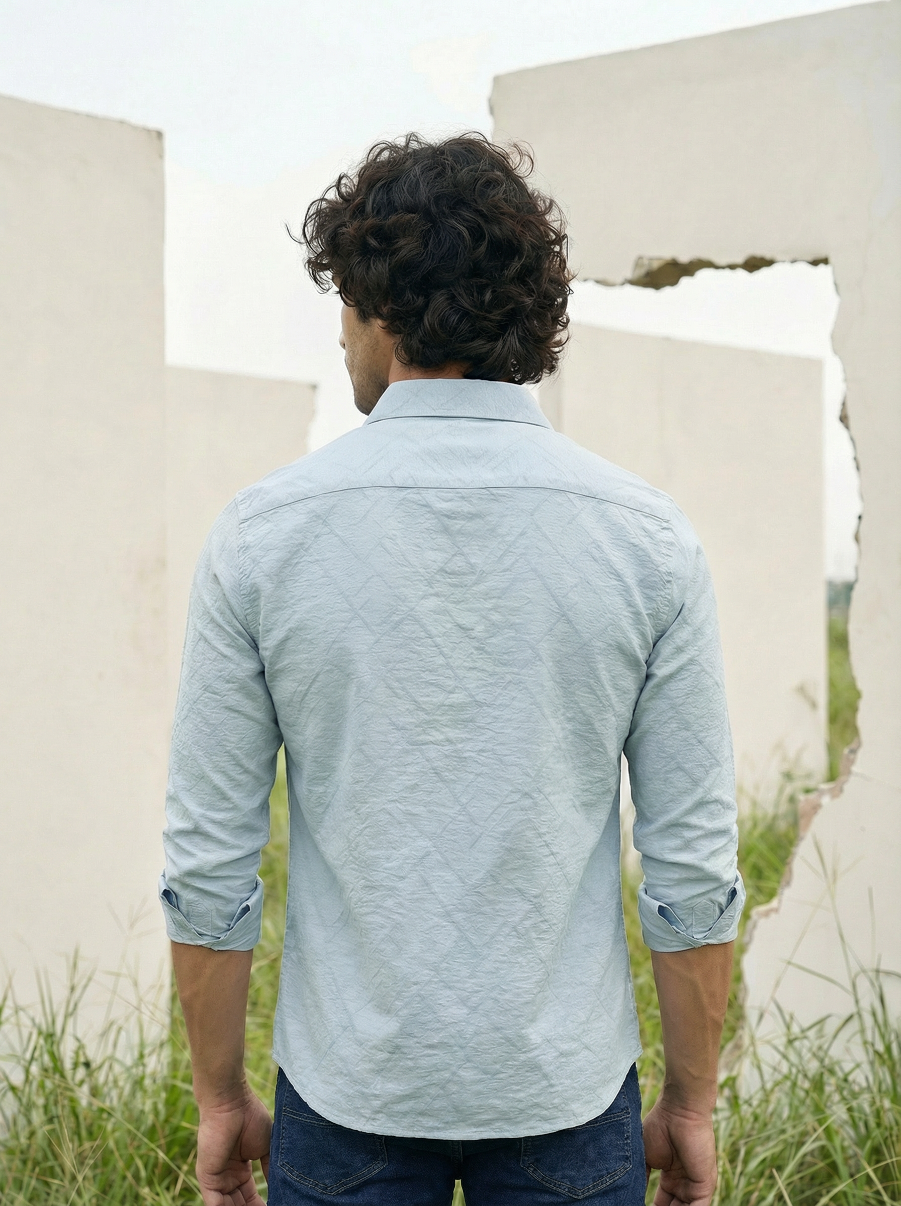 Premium Nr Jacquard Shirt Regular Fit Sky