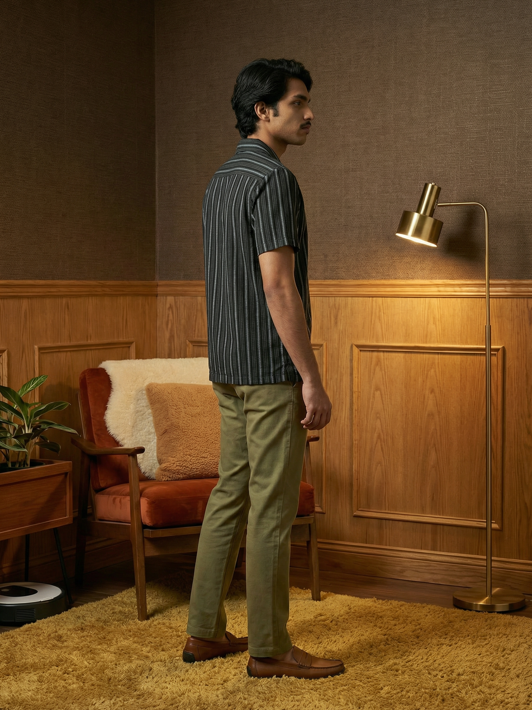 Men’s Blue Relaxed Fit Agro Linen Shirt