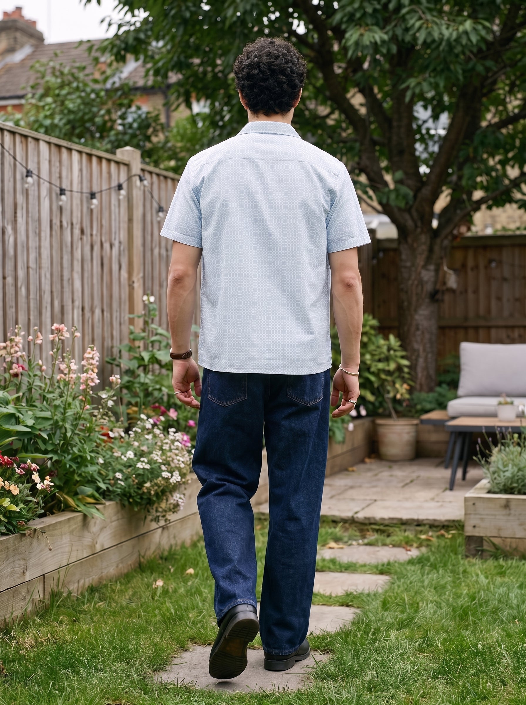 Men's Cotton Sky Blue Relaxed Fit Shirt