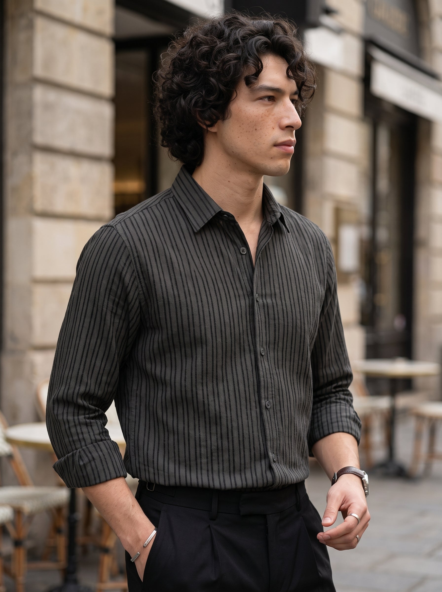 Men's Cotton Elephant Grey Relaxed Fit Shirt