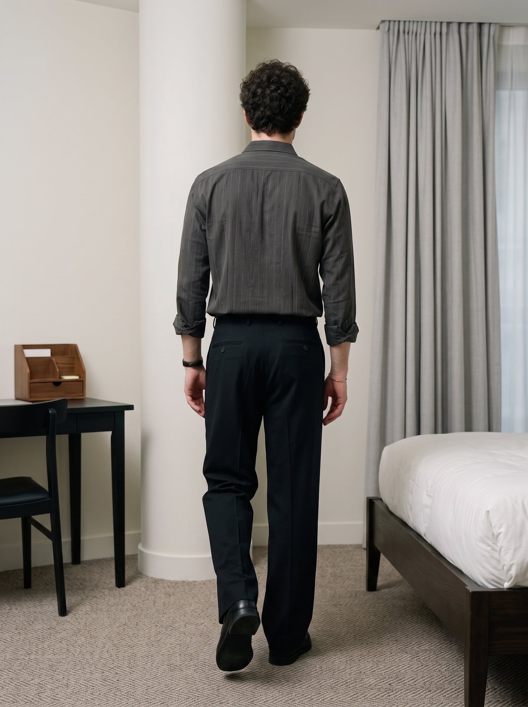 Men's Cotton Stripes Midnight Regular Fit Shirt