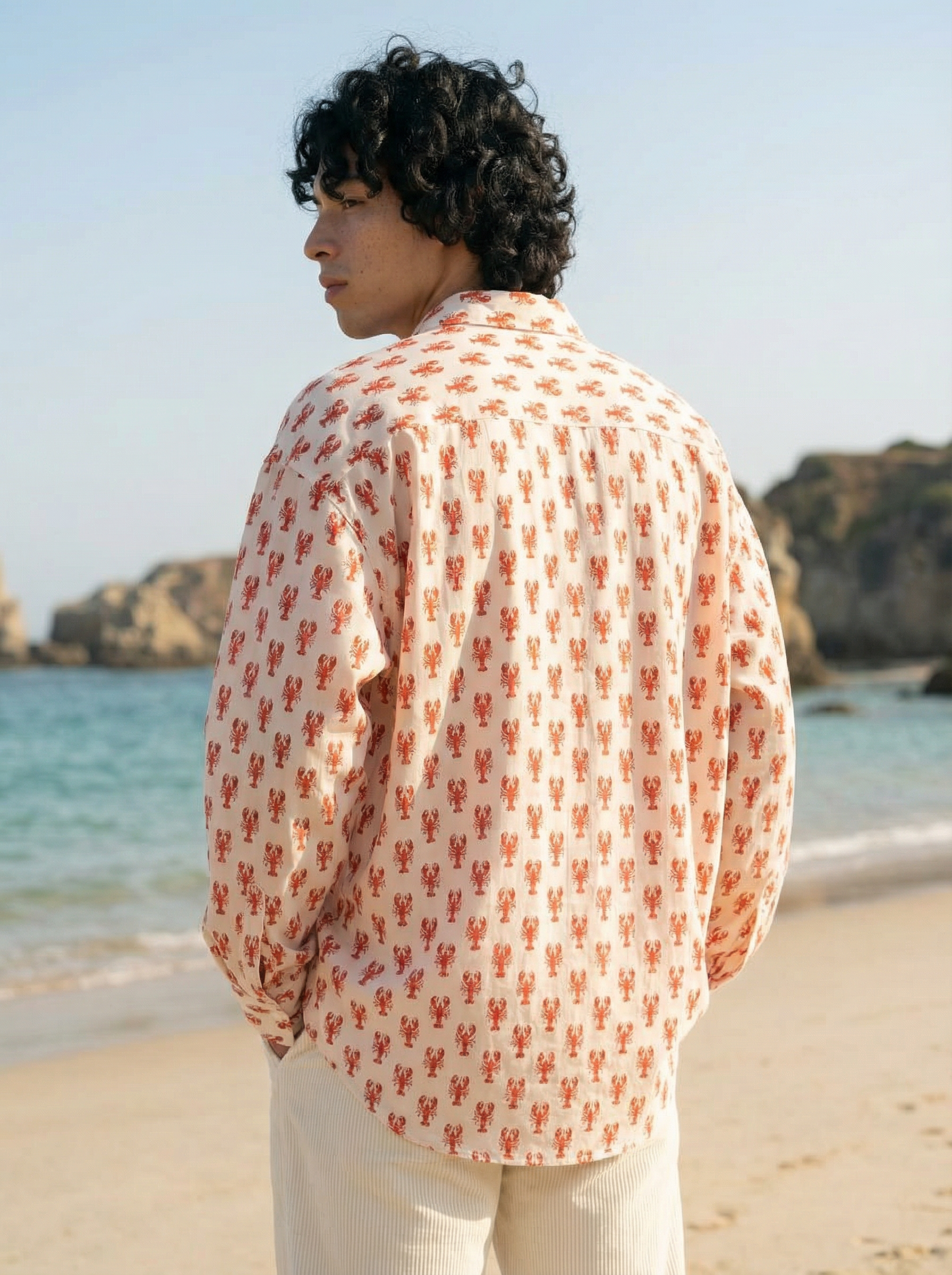 Multi Colour Oversized Fit Shirt In Knit-poly Cotton
