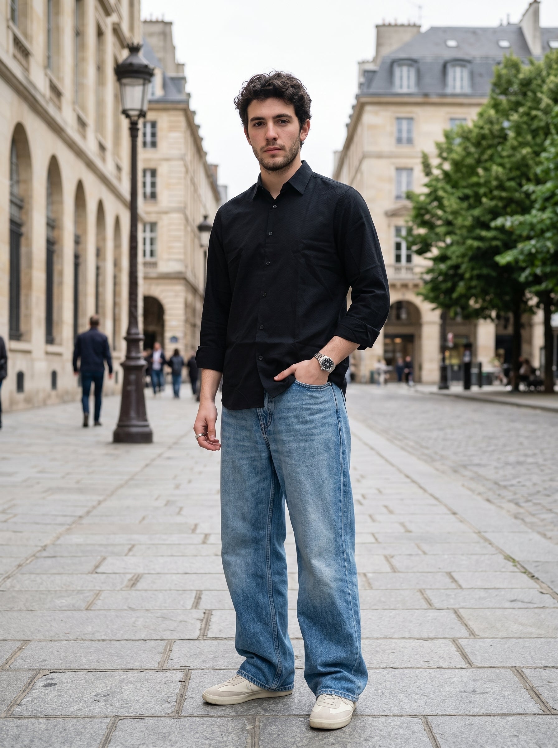 Men's Imported Anthracite Regular Fit Shirt