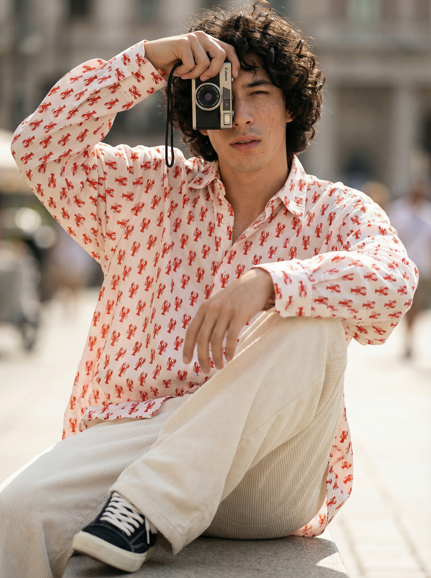 Multi Colour Oversized Fit Shirt In Knit-poly Cotton