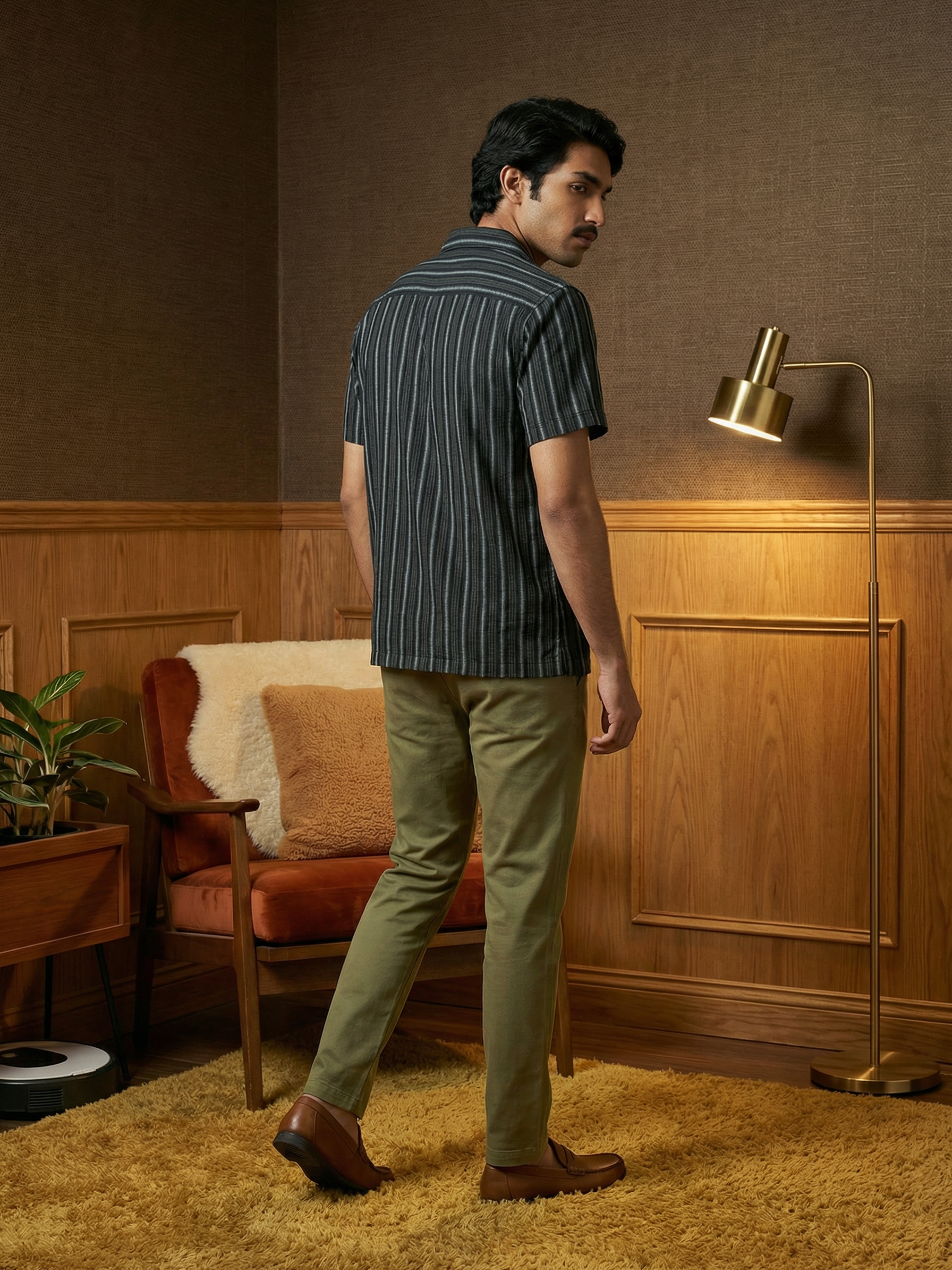 Men’s Blue Relaxed Fit Agro Linen Shirt