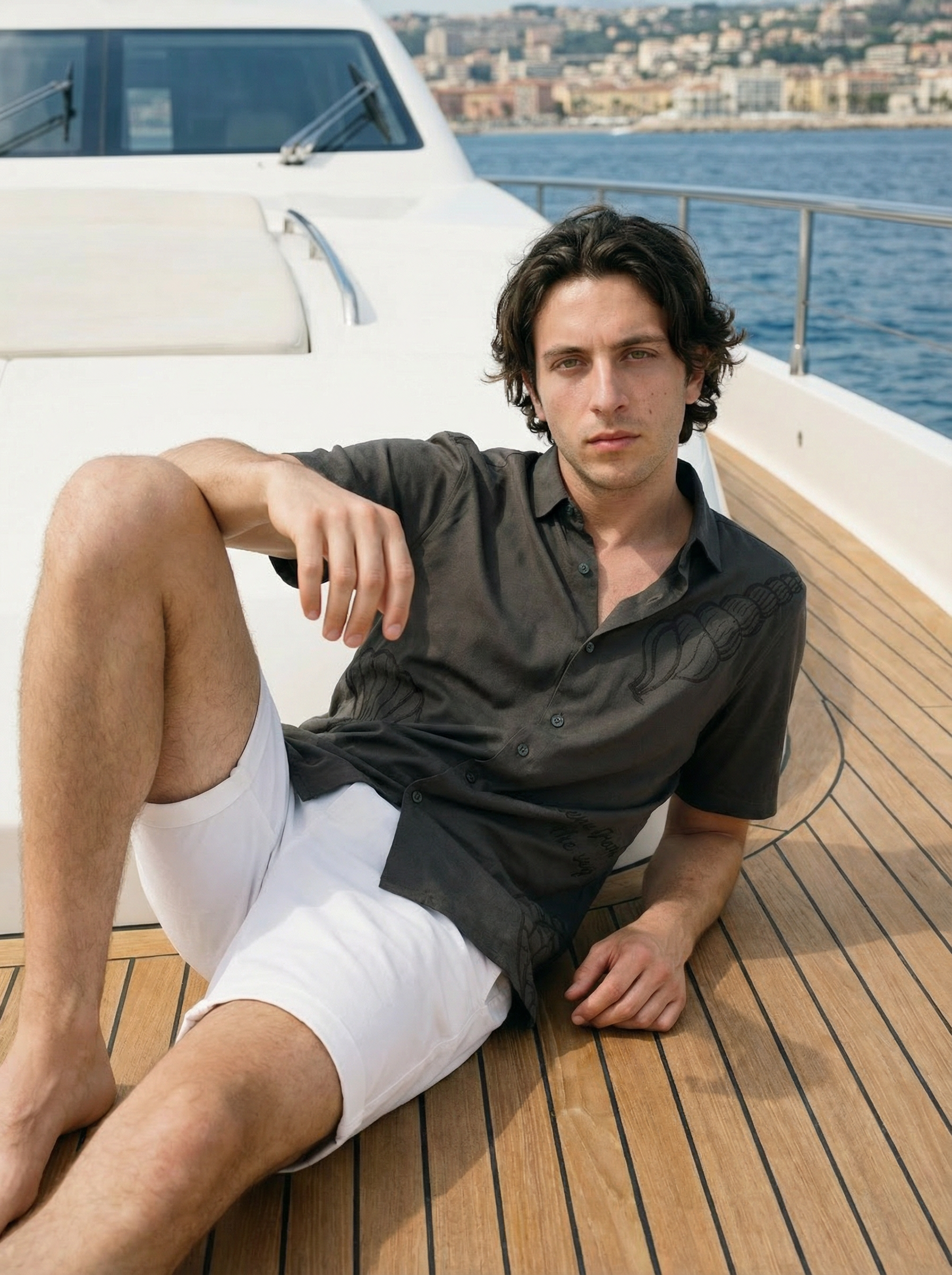 Multi Colour Regular Fit Shirt In Knit-poly Cotton