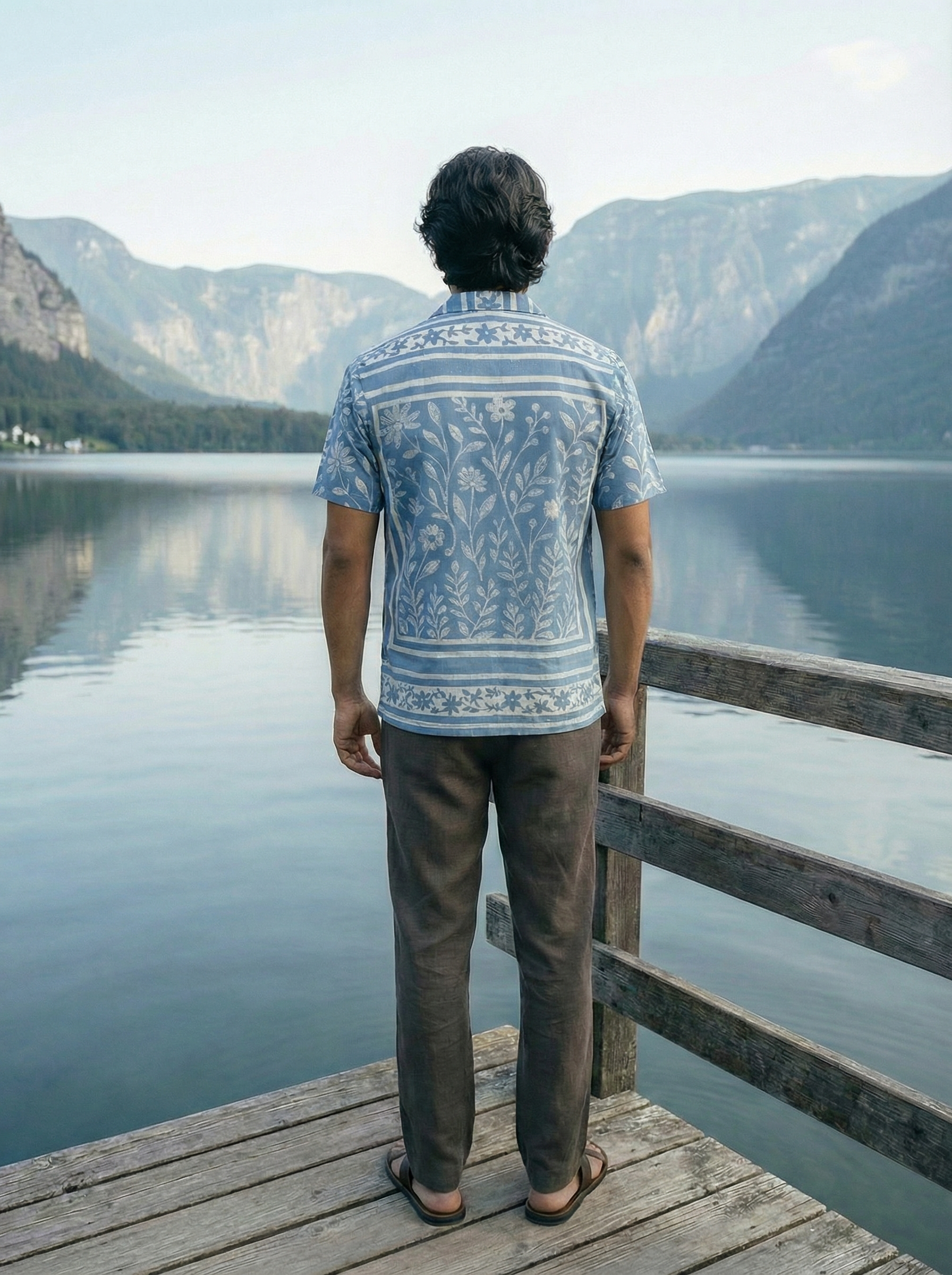 Men’s Printed Poly-Cotton Knit Regular Fit Shirt