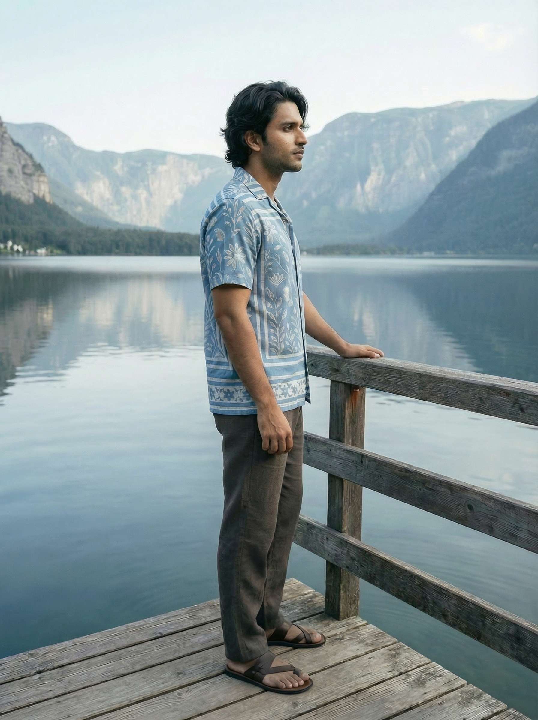 Men’s Multi-Colour Printed Poly-Cotton Knit Regular Fit Shirt