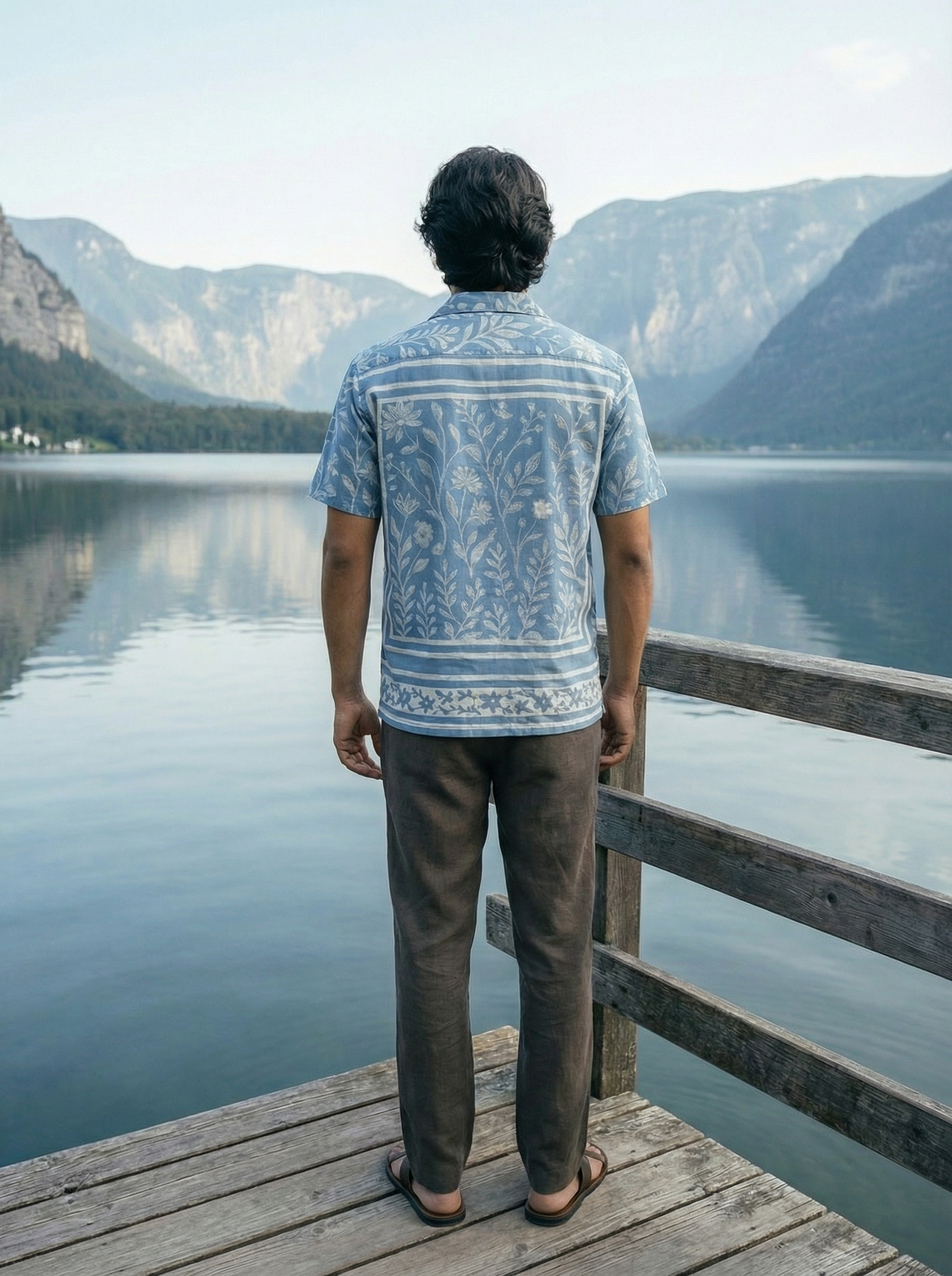 Men’s Printed Poly-Cotton Knit Regular Fit Shirt