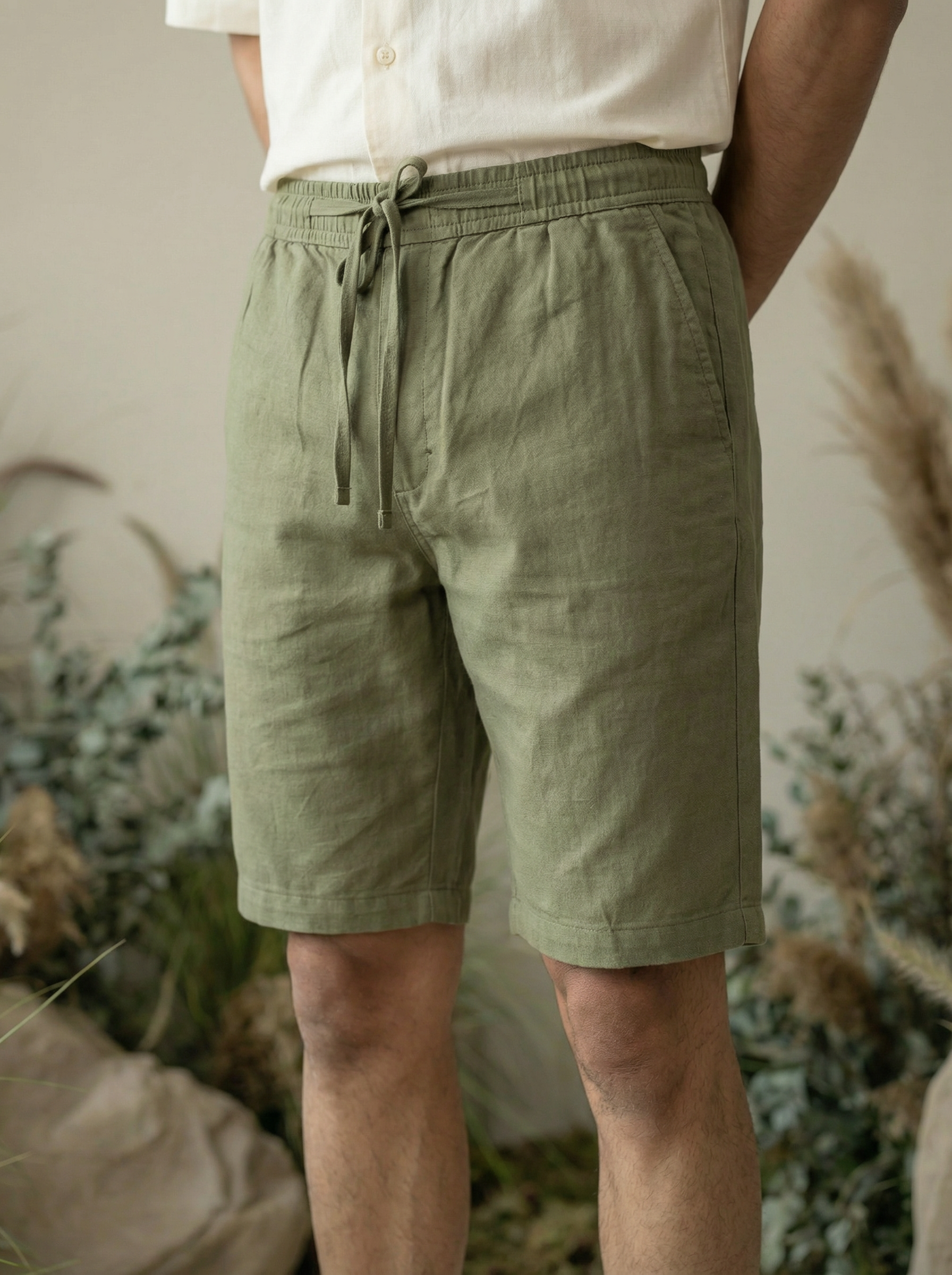 Men’s Pista Linen Slub Shorts Lightweight Regular Fit