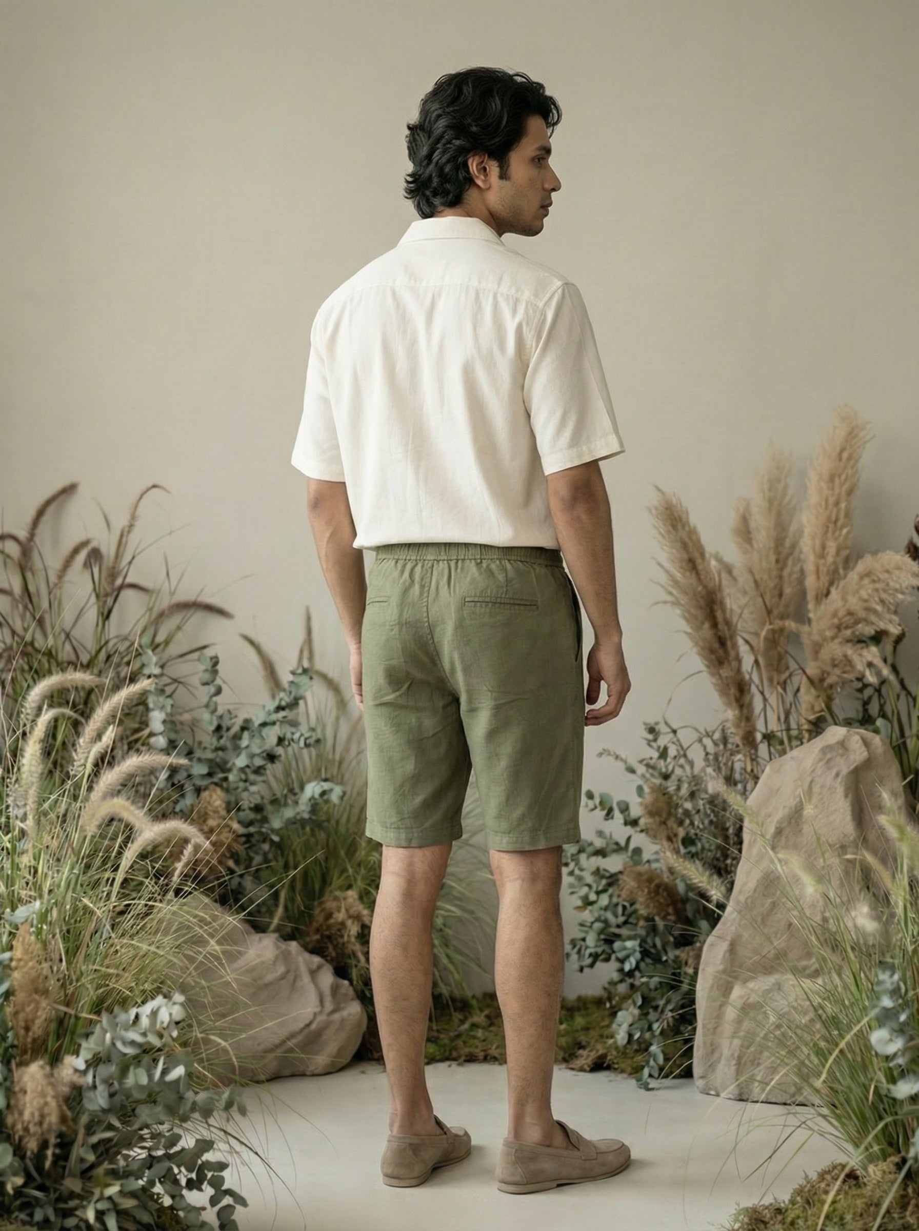 Men’s Pista Linen Slub Shorts Lightweight Regular Fit