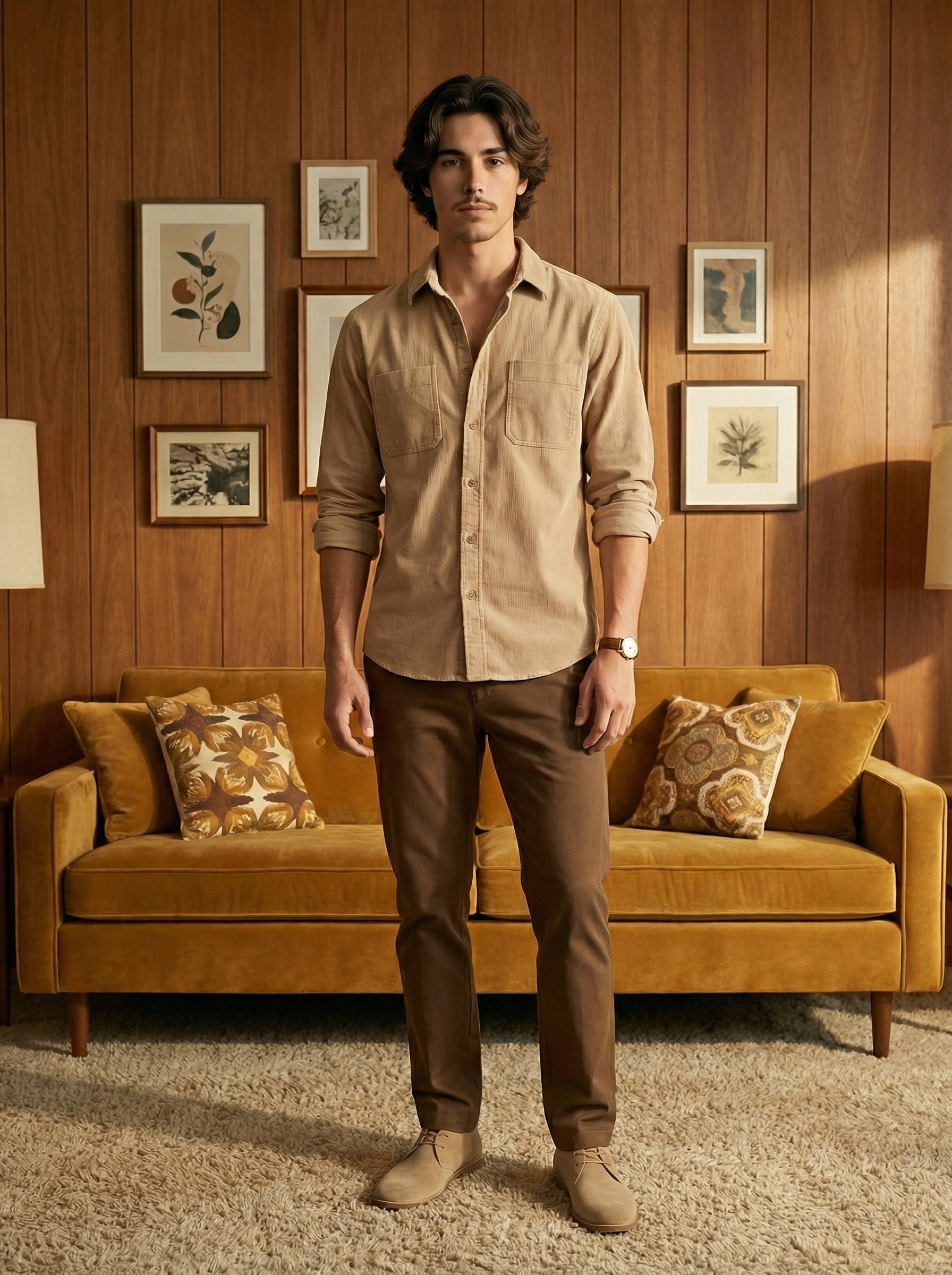 Men’s Fawn Double Pocket Corduroy Shirt