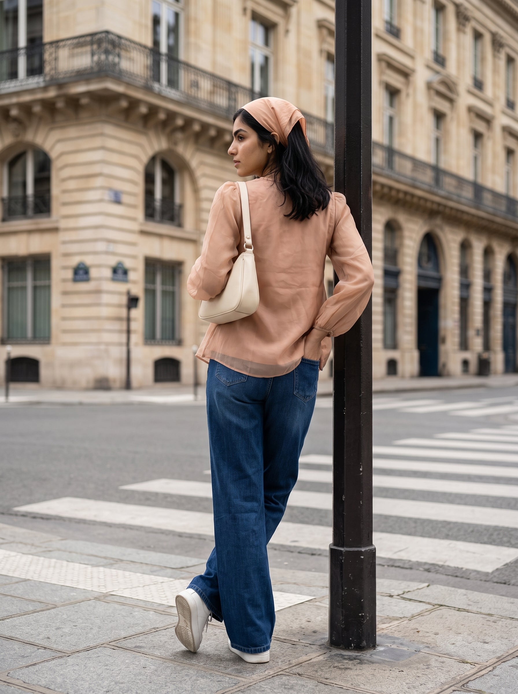 Women's Georgette  Dusty Pink Regular Fit Top