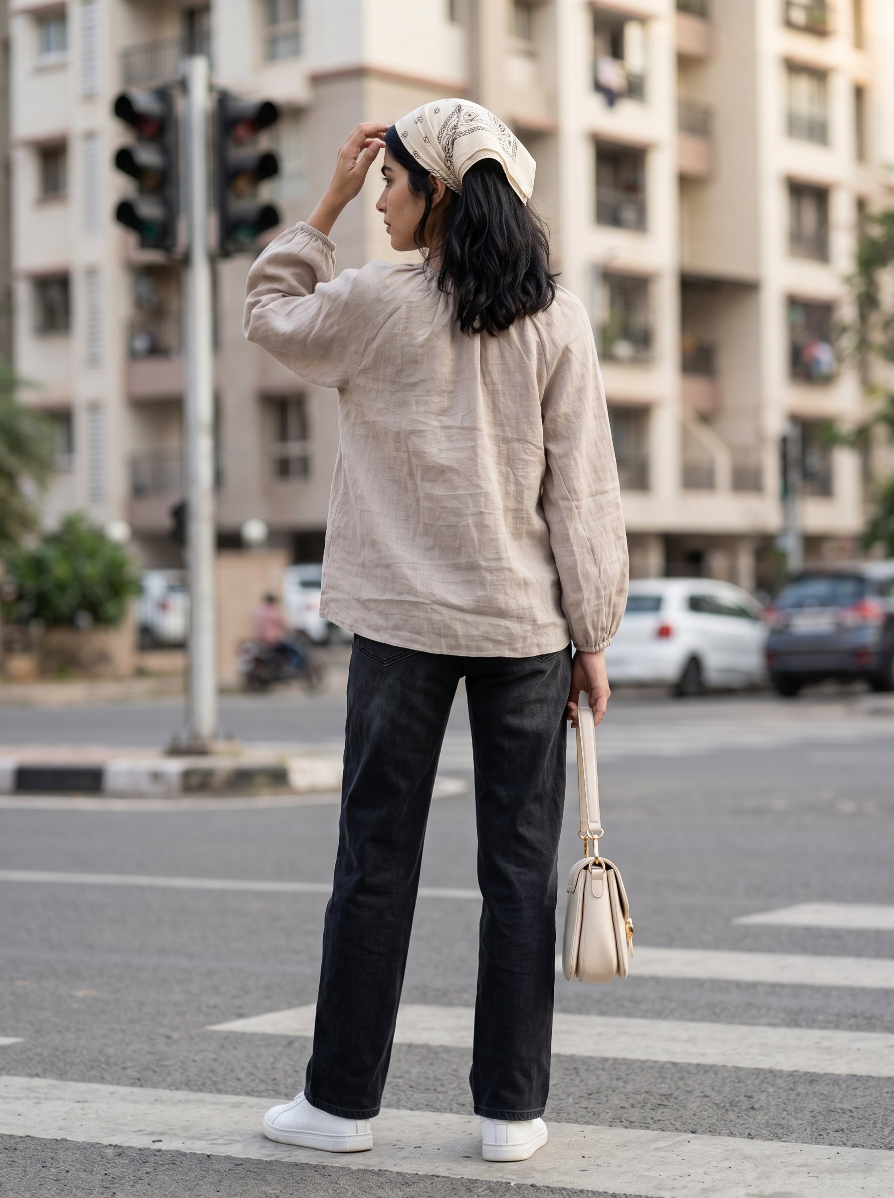 Women's Cotton Flex Mauve Taupe Regular Fit Top