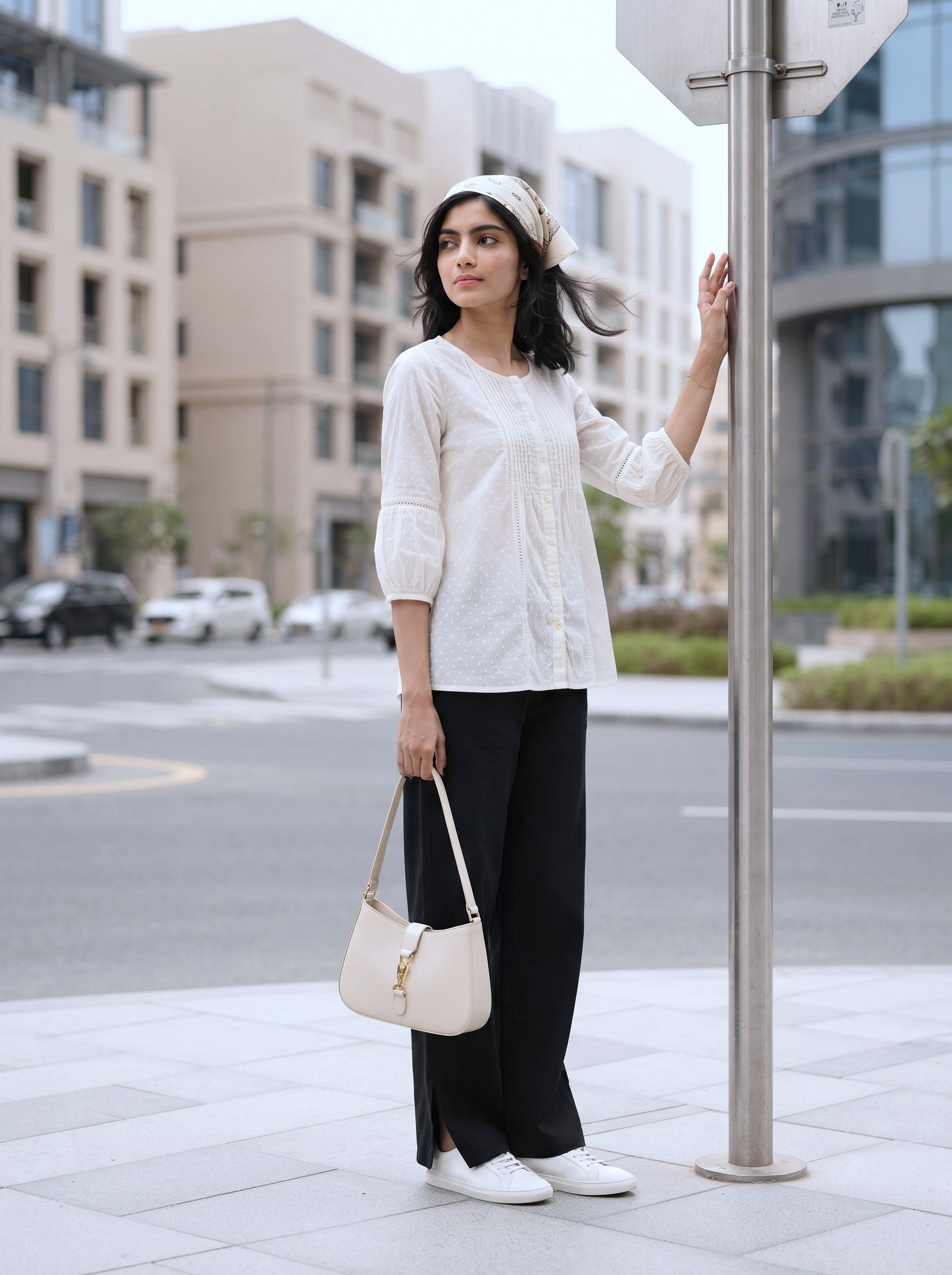 Women's Cotton White Regular Fit Top