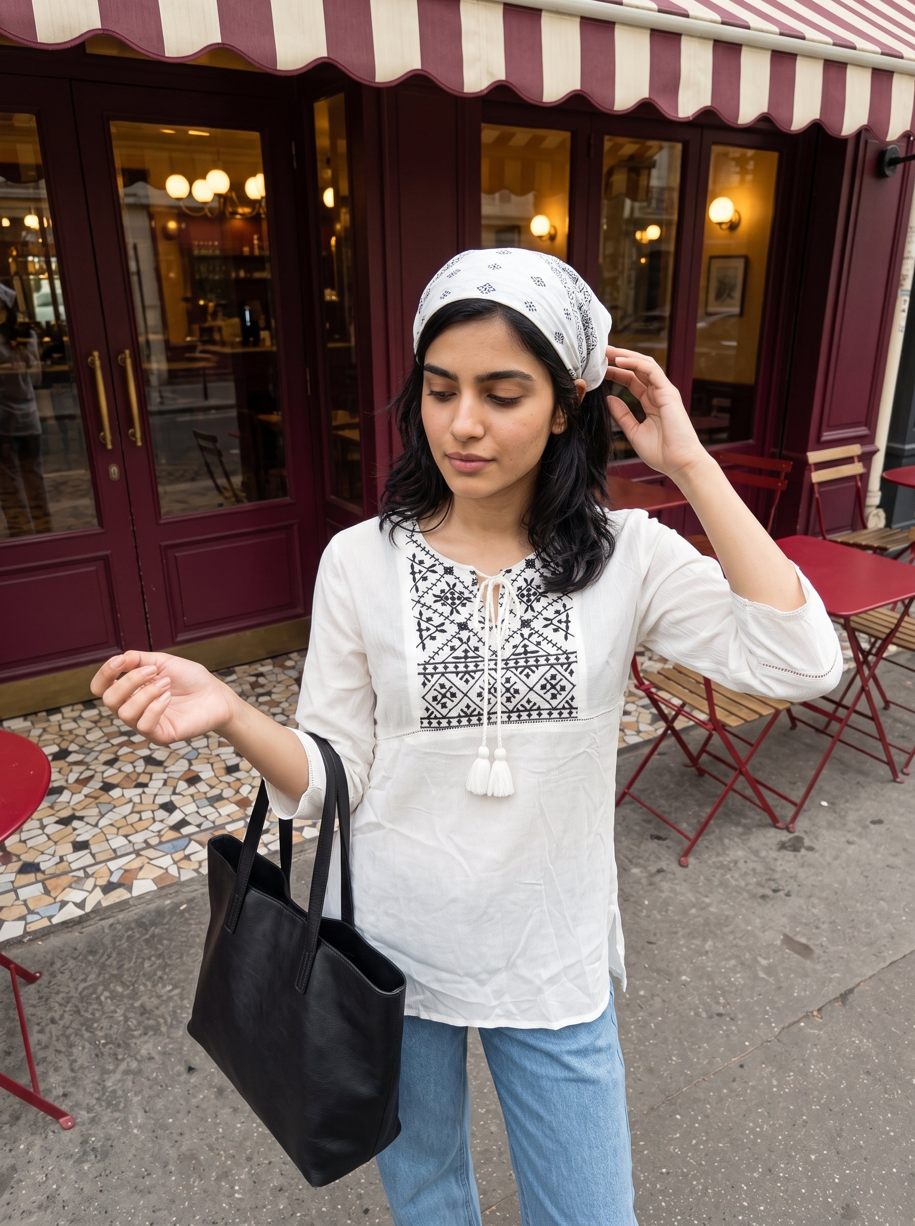 Women's Imported White Relaxed Fit Top