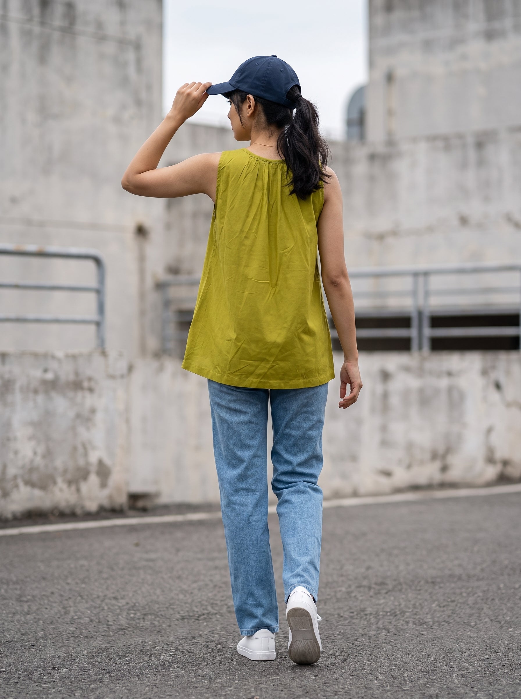 Women's Rayon Pista Green Regular Fit Top