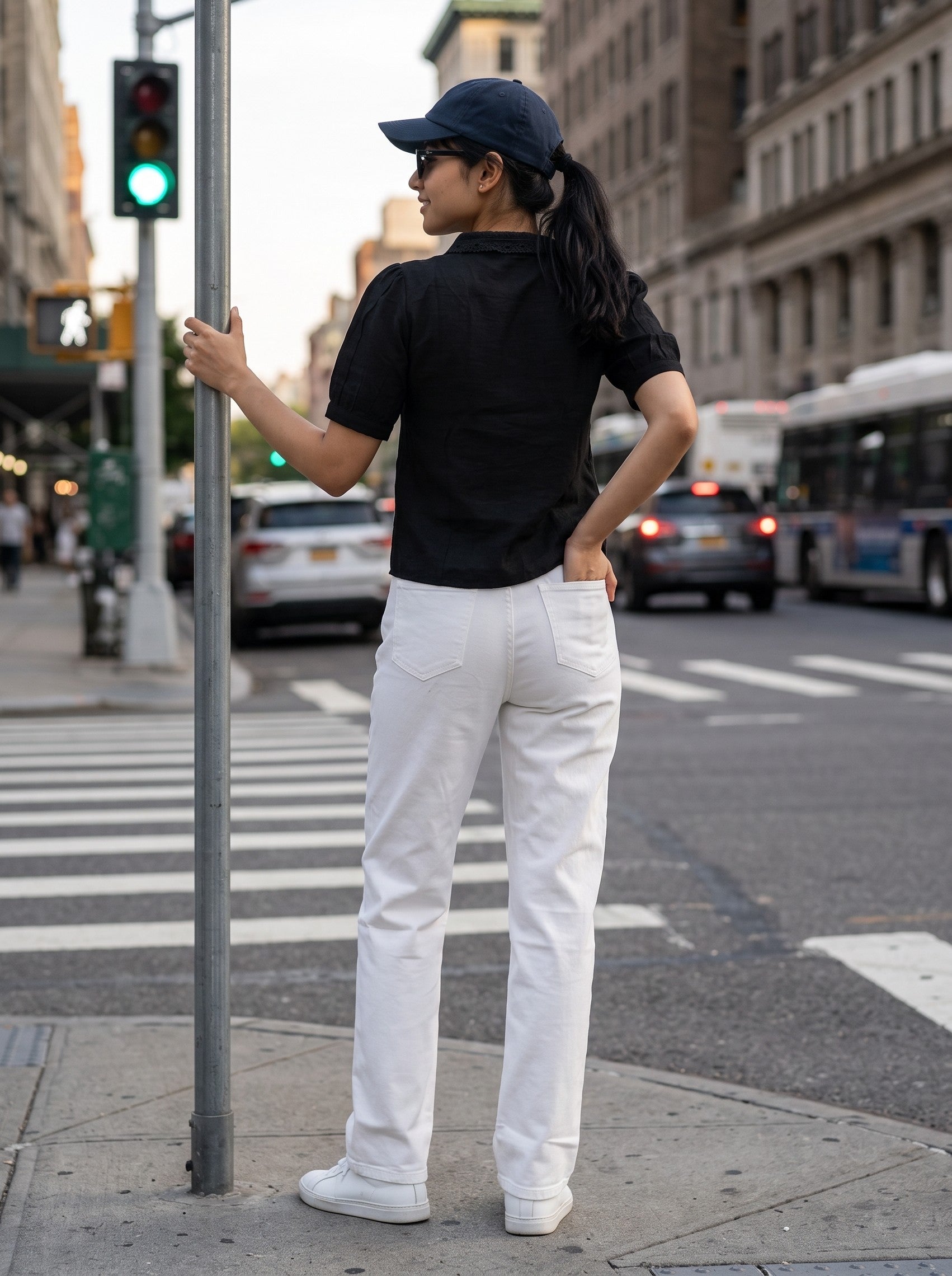 Women's Imported Black Regular Fit Top