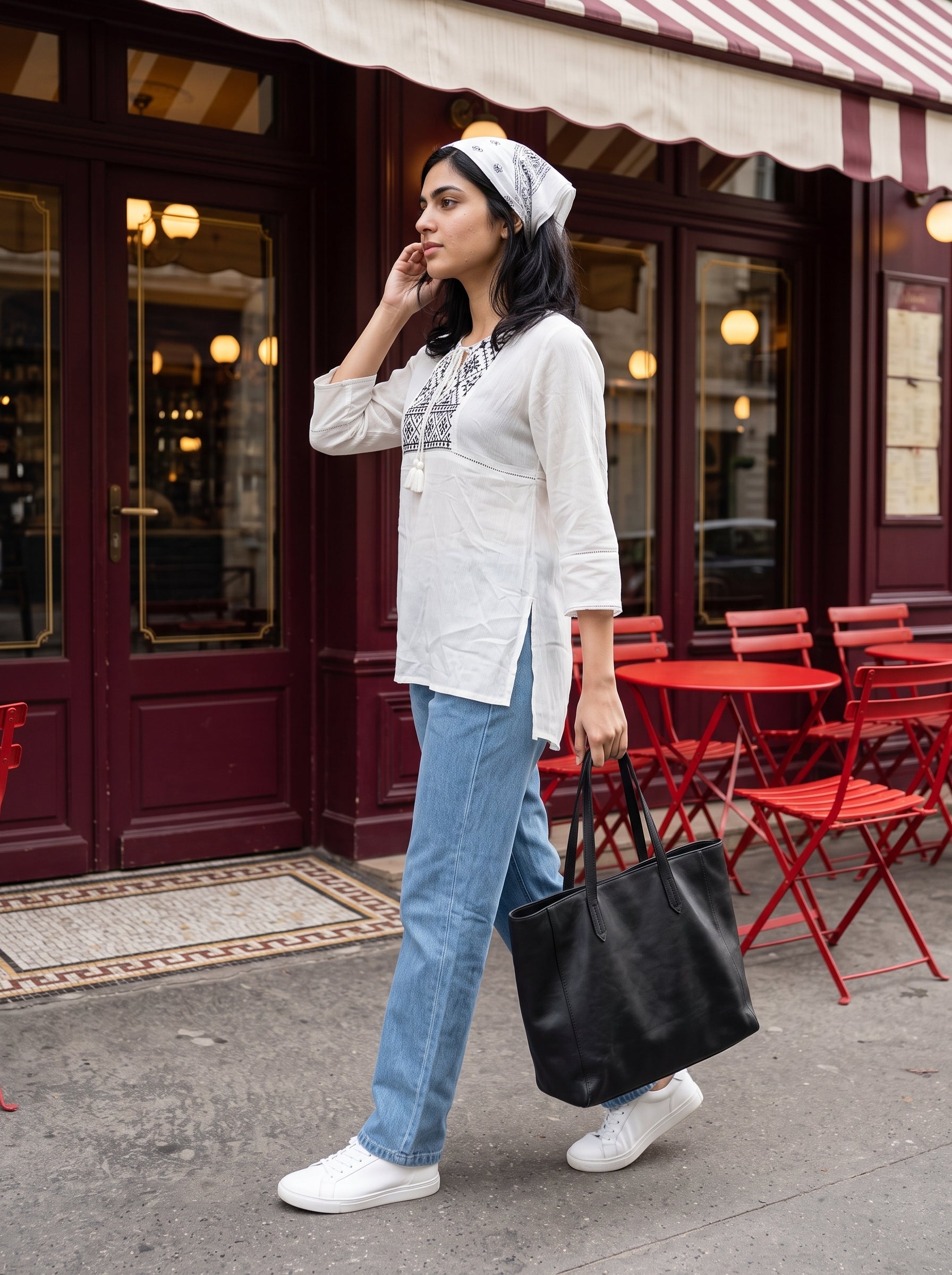 Women's Imported White Relaxed Fit Top
