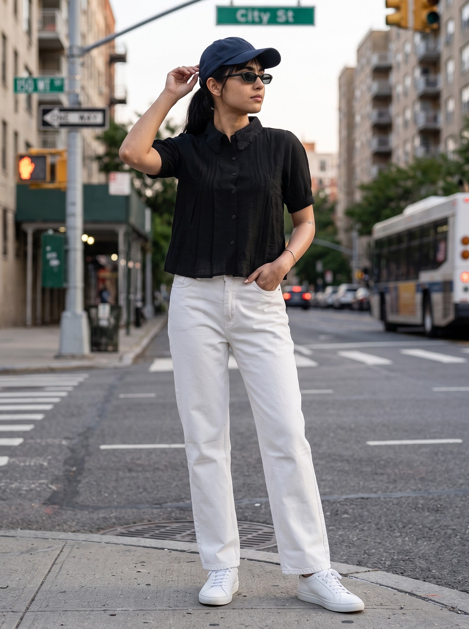 Women's Imported Black Regular Fit Top