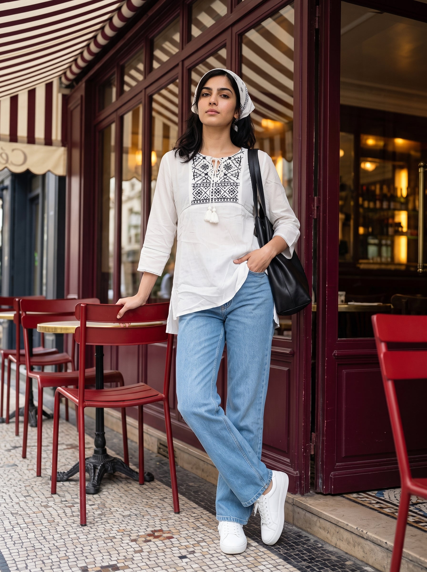 Women's Imported White Relaxed Fit Top